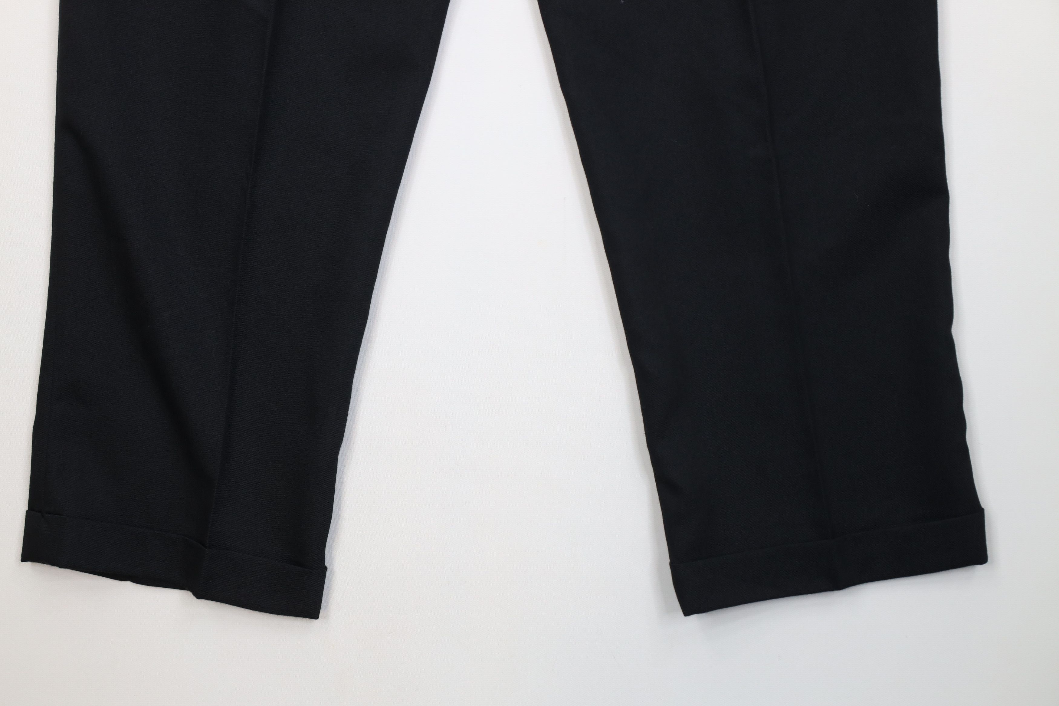Vintage Vintage 90s Gabardine Blend Knit Wide Leg Chino Pants Black Size US 32 / EU 48 - 12 Thumbnail
