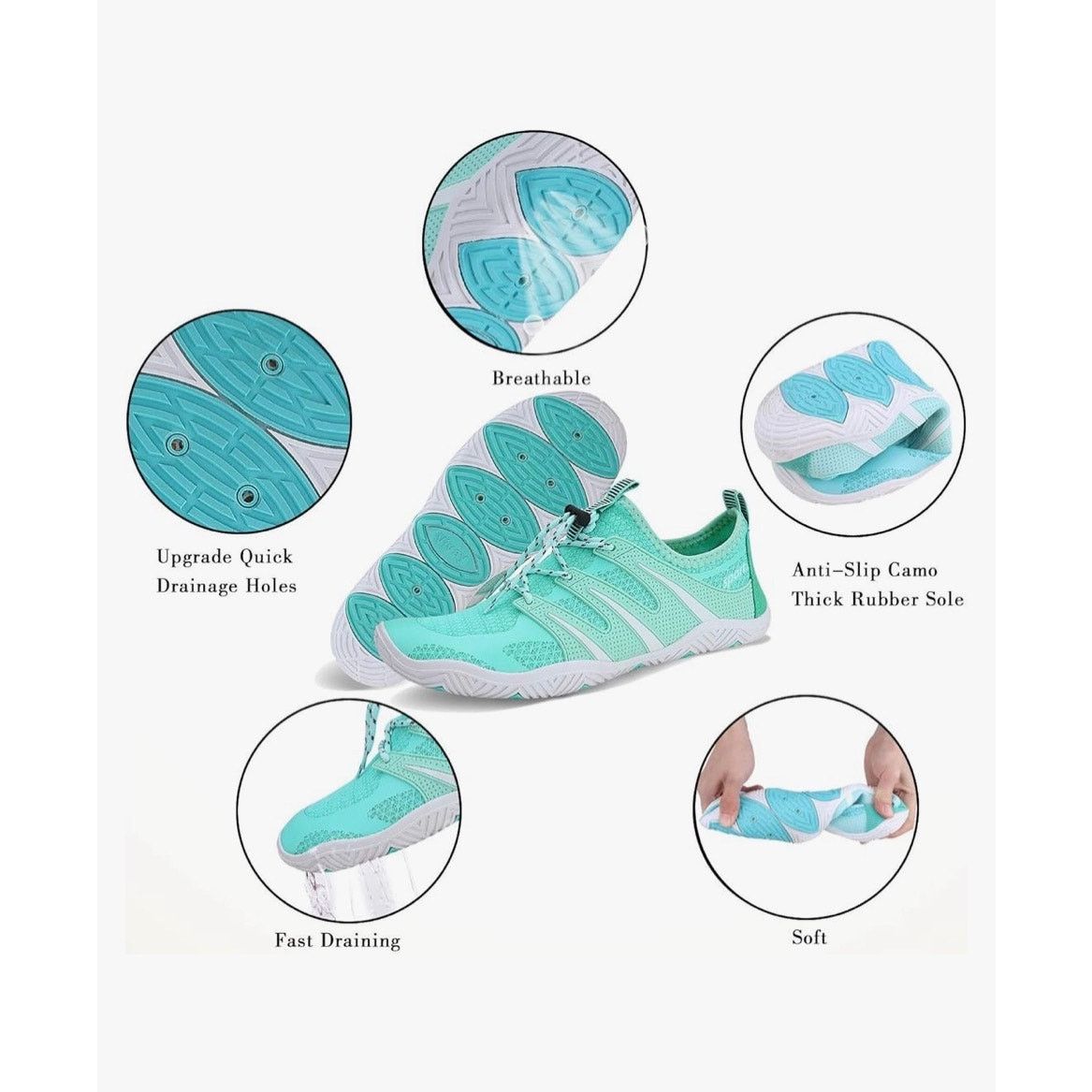 The Unbranded Brand Mens Womens Water Shoes Sports Quick Dry Barefoot Aqua XXXL Size US 12 / IT 42 - 5 Thumbnail