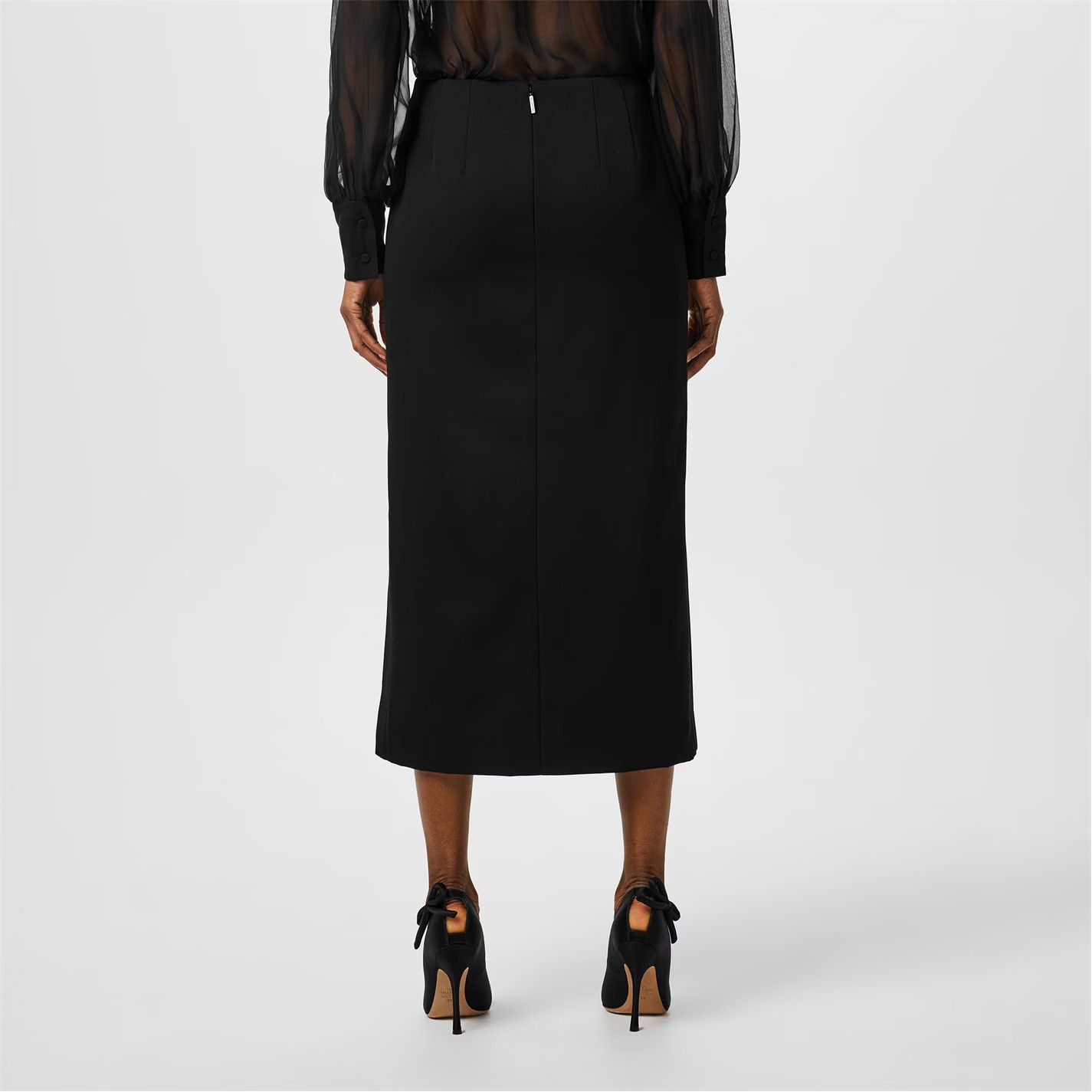 Valentino o1y0326 Midi Skirt in Black Size 27" / US 4 / IT 40 - 3 Thumbnail