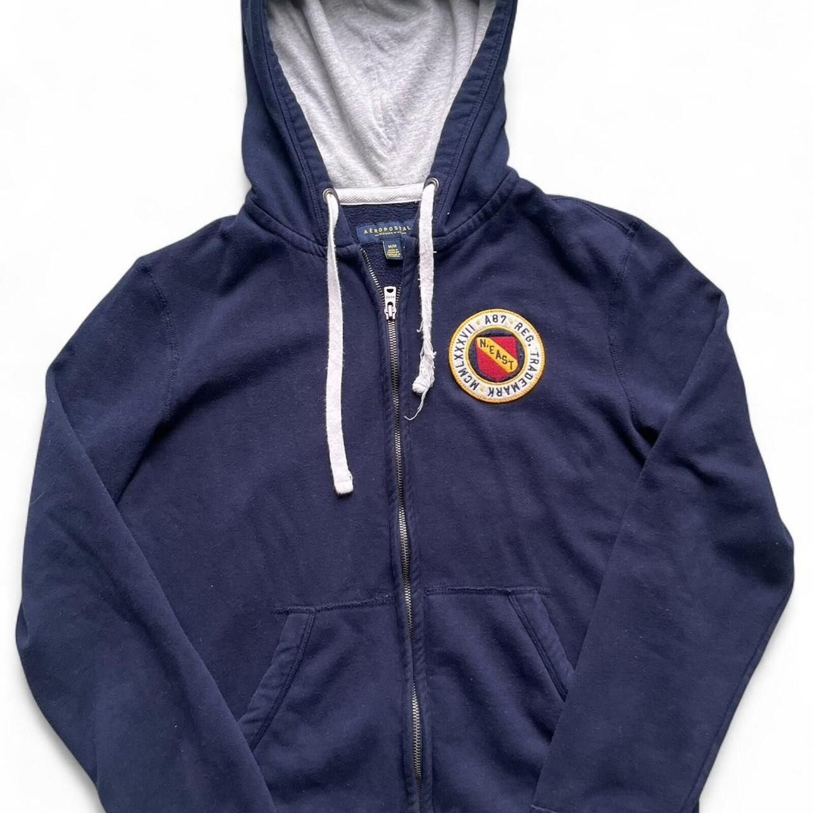 Aeropostale Aeropostale Mens XL Navy Blue Full Zip-Up Hoodie Sweatshirt Size US M / EU 48-50 / 2 - 1 Thumbnail