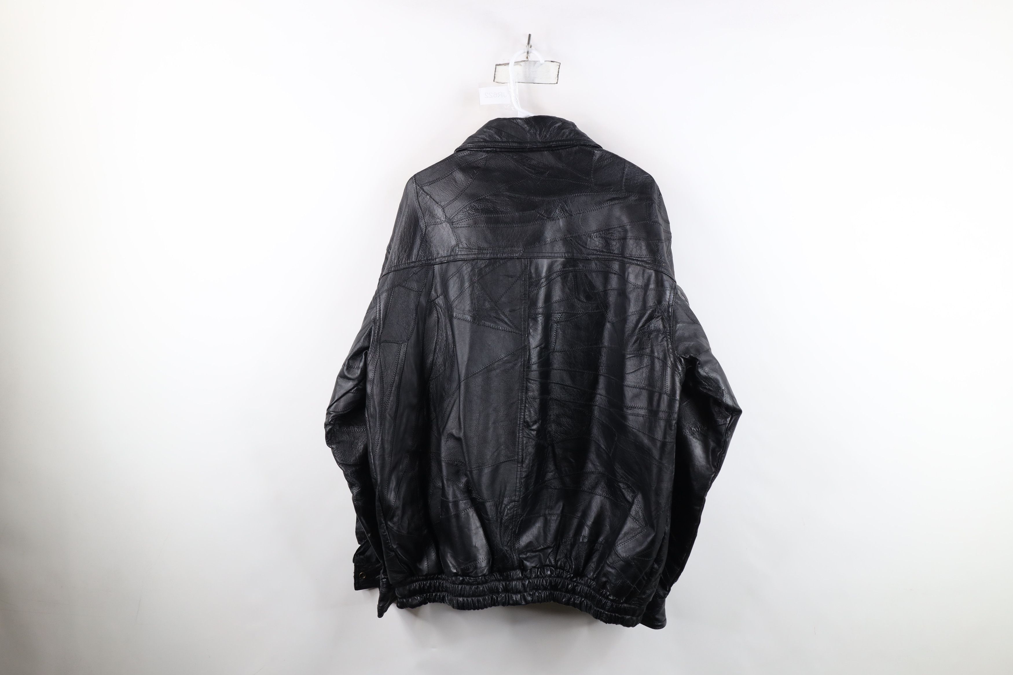 Vintage Vintage 90s Streetwear Patchwork Leather Bomber Jacket Size US XL / EU 56 / 4 - 12 Thumbnail