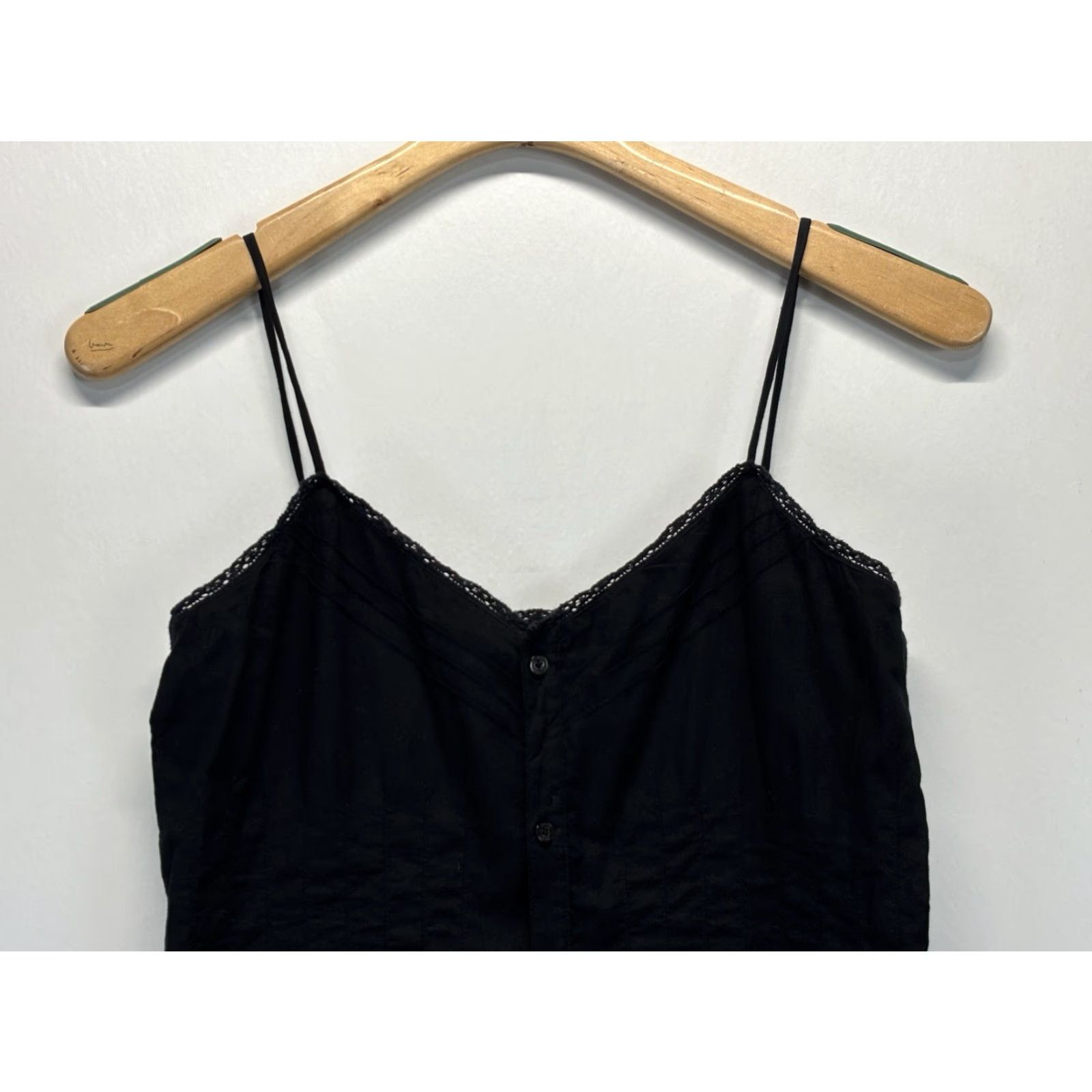 Ralph Lauren VINTAGE RALPH LAUREN Little Black Dress Shirt-Grade Mini Sleeveless Pintuck Button Front Y2K Grunge Womens Small Black Size S / US 4 / IT 40 - 2 Thumbnail