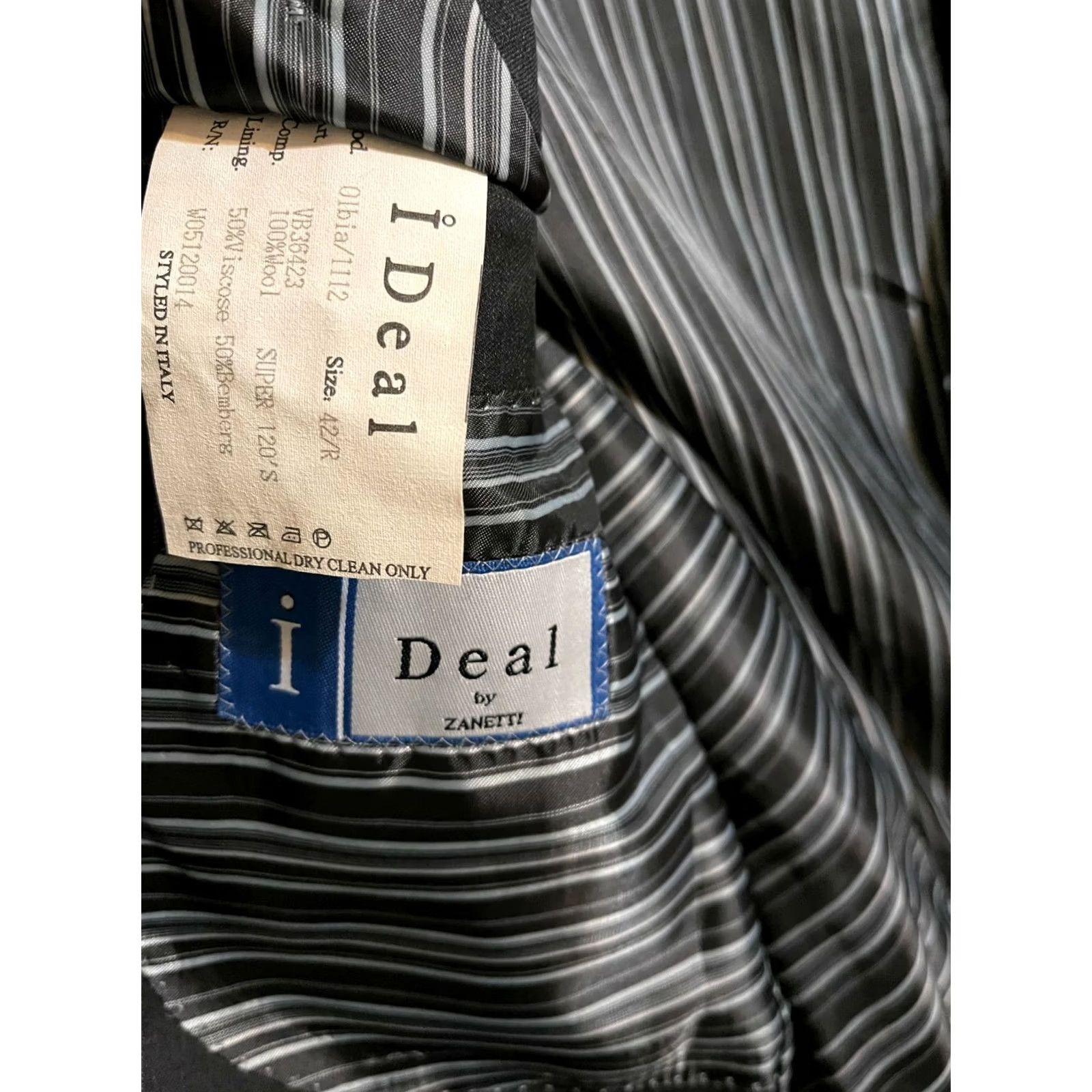 Vintage Zanetti Blazer Made in Italy Gray Windowpane Suit Jacket Coat Men's 42R Size 42R - 6 Thumbnail