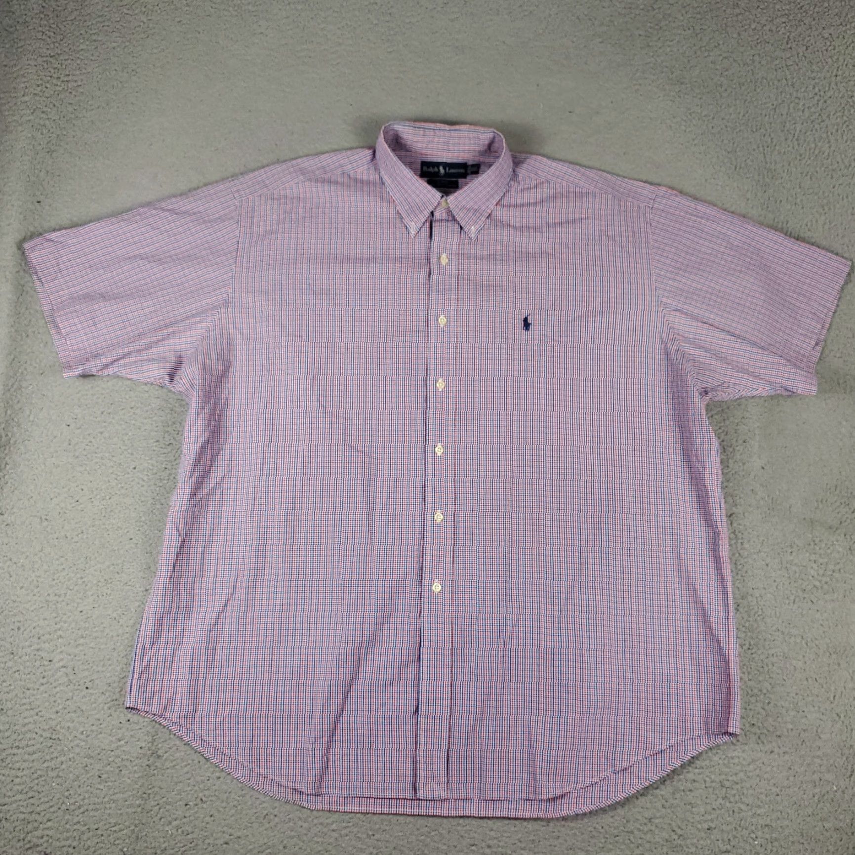 Ralph Lauren Ralph Lauren Shirt Mens 2XL Red Blue Check Button-Up Short Sleeve Collared Polo Pony Casual Classic Modern Preppy Mens Size US XXL / EU 58 / 5 - 3 Thumbnail
