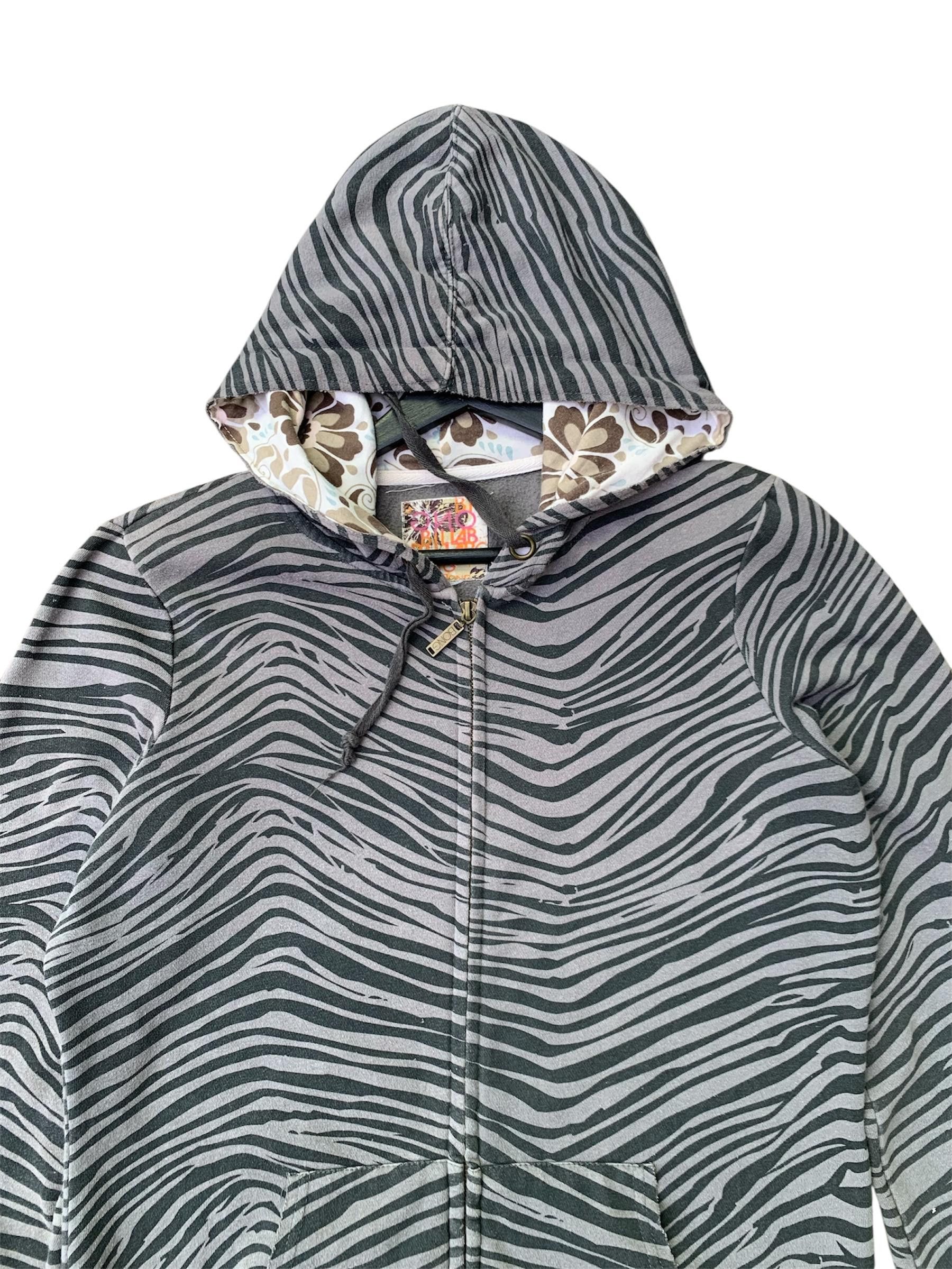 Billabong Very Rare Vtg Billabong Zebra Hoodie Jacket Size US M / EU 48-50 / 2 - 3 Thumbnail