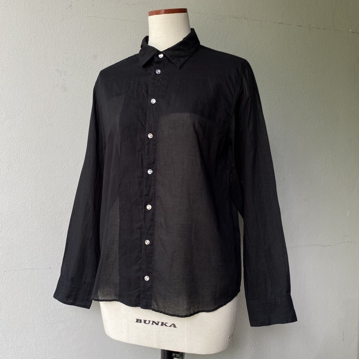 Issey Miyake × Japanese Brand Sunao kuwahara Sheer Black Long Sleeve Shirt Size M / US 6-8 / IT 42-44 - 13 Thumbnail