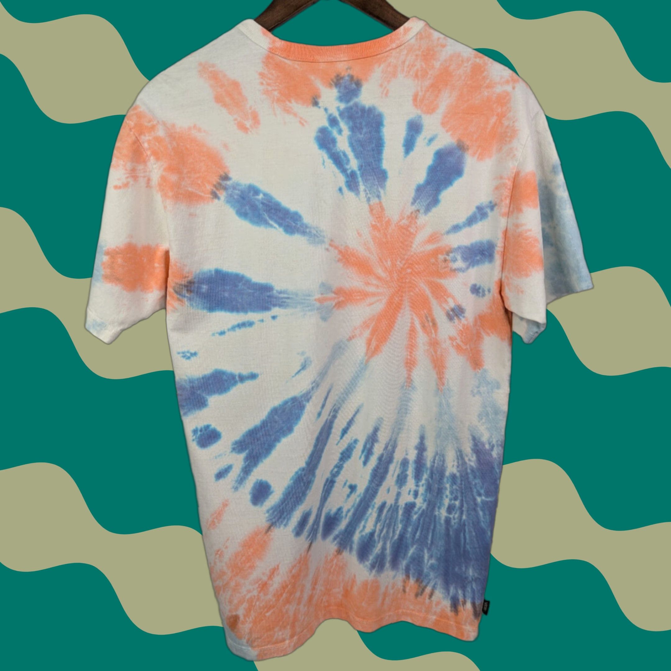 Vans Vans T-Shirt Mens Medium Orange Blue Crew Neck Short Sleeve Classic Fit Tie-Dye Size US M / EU 48-50 / 2 - 1 Thumbnail