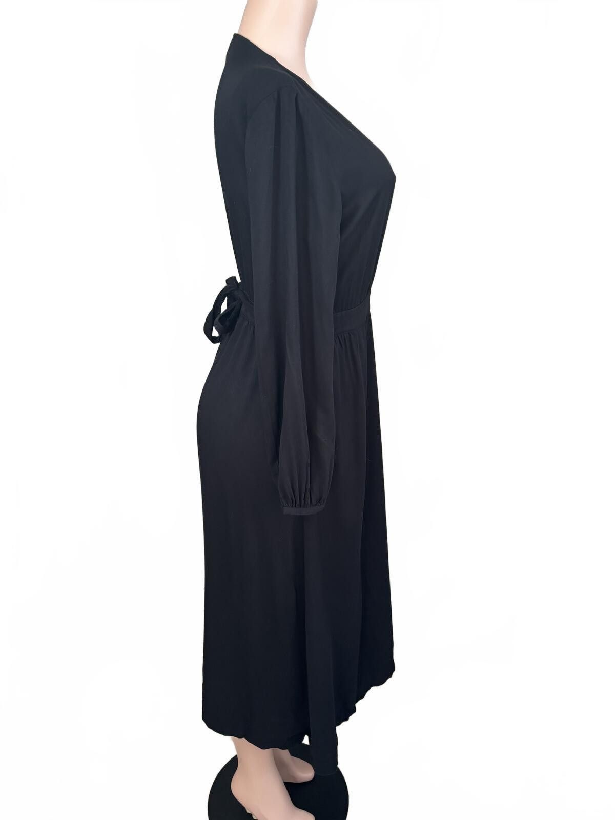 Band Tees Bando Elegant Black Long Sleeve Midi Dress M/L Size M / US 6-8 / IT 42-44 - 7 Thumbnail