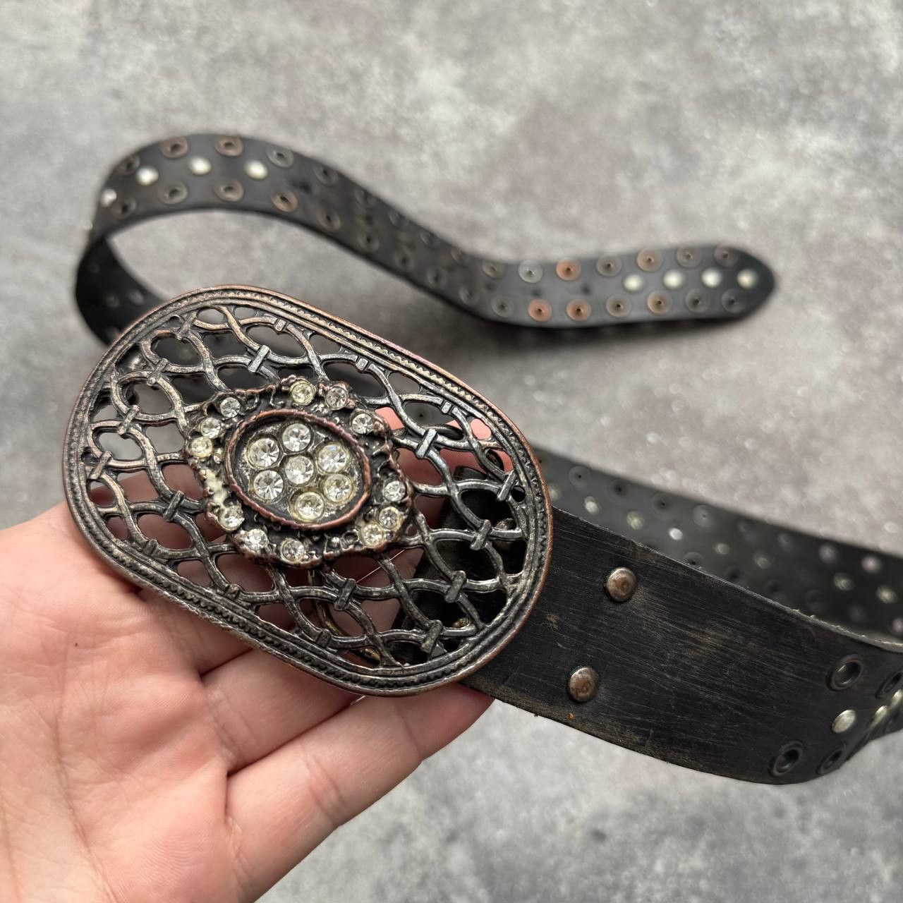 Hysteric Glamour Amazing Vintage Faded Leather Y2K Grunge Leather Belt Size ONE SIZE - 3 Thumbnail