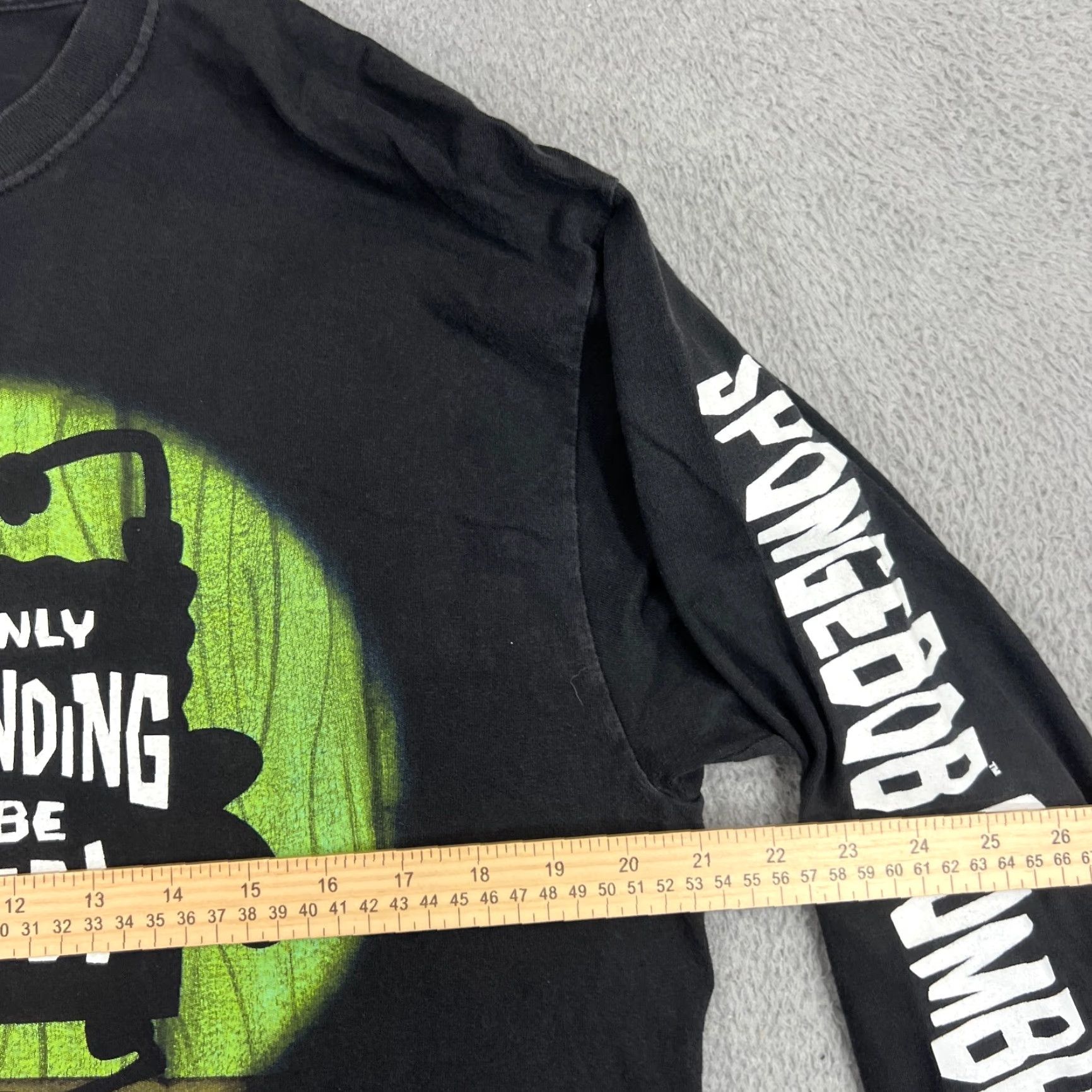 Hanes VINTAGE Hanes SpongeBob SquarePants Shirt Mens Large Black Long Sleeve Crew Neck Graphic Print Cartoon Retro Funny Movie 90s Mens Size US L / EU 52-54 / 3 - 6 Thumbnail