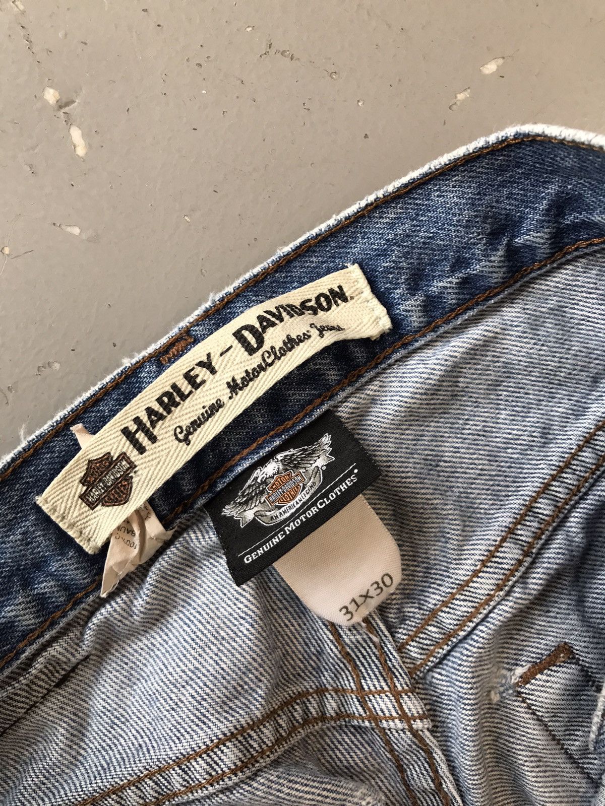 Harley Davidson × Vintage Vintage Harley Davidson distressed denim Size US 31 - 8 Thumbnail