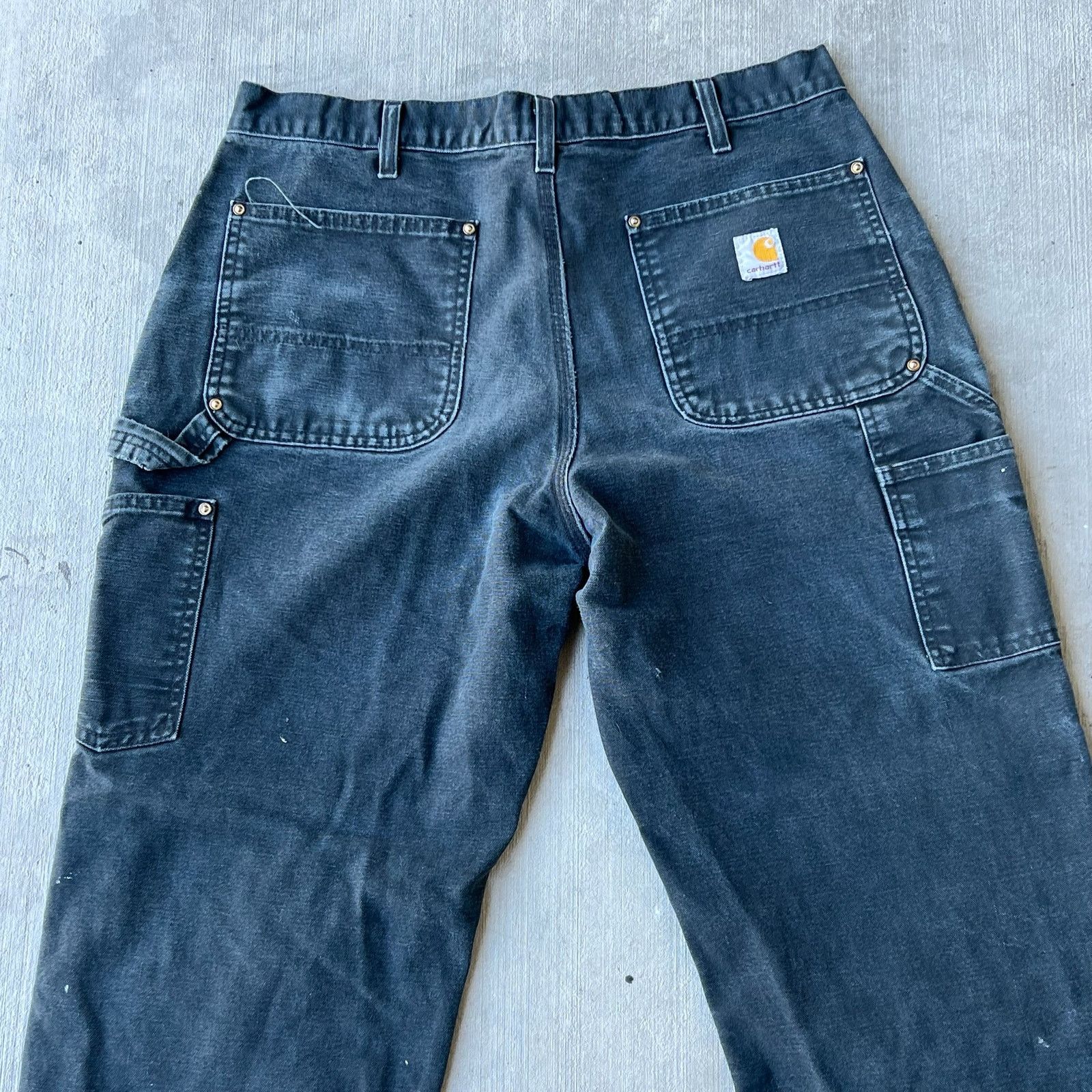Carhartt × Vintage Carhartt faded black double knee work wear carpenter pants Size US 35 - 6 Thumbnail