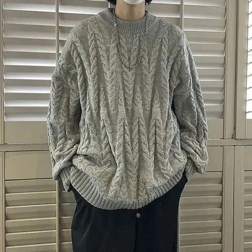 Aran Isles Knitwear Gray Cable Knit Sweater Size US L / EU 52-54 / 3 - 5 Thumbnail