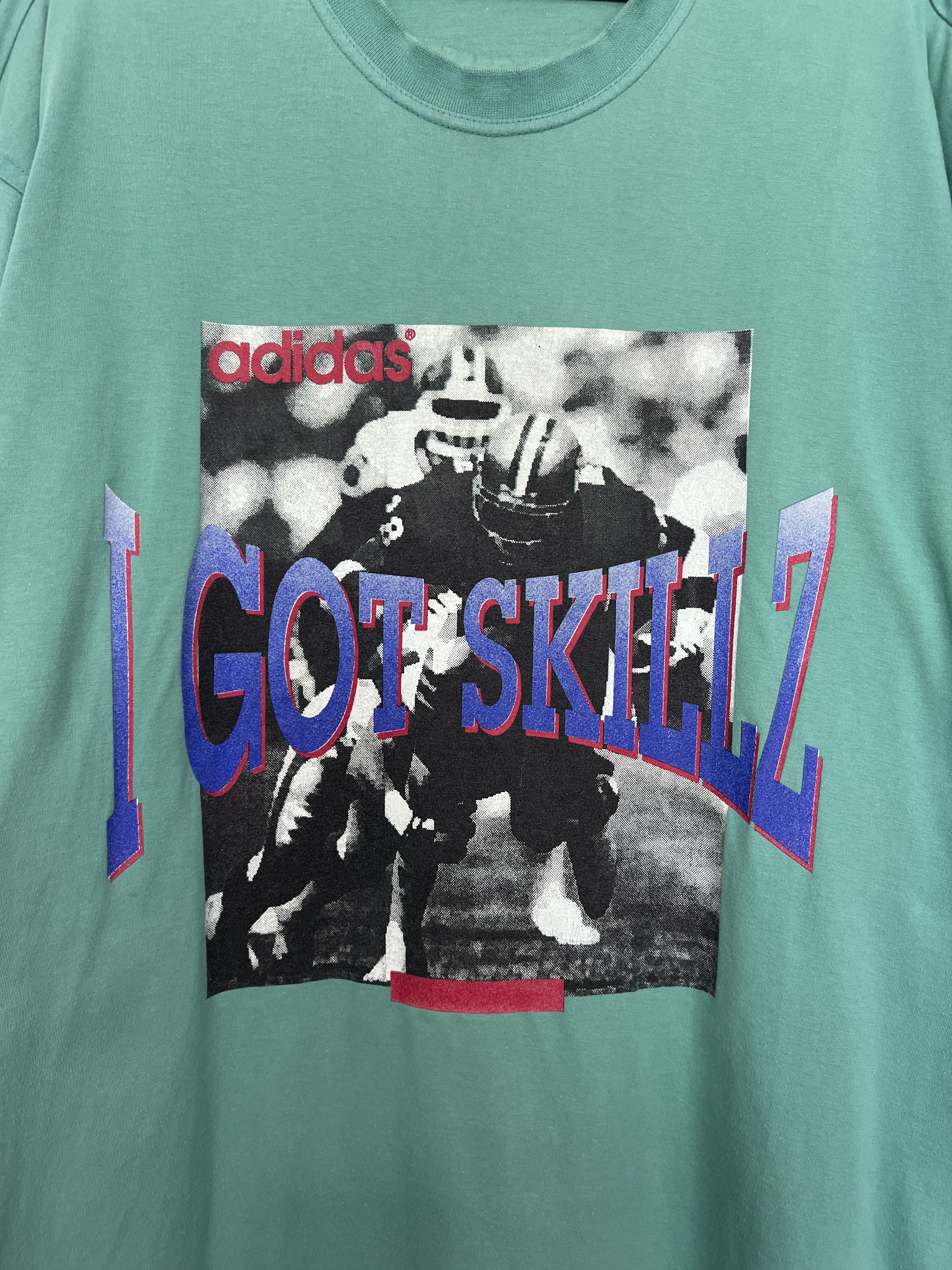 Adidas Vintage 90's Adidas Football NFL I Got Skillz Shirt Tee Size US L / EU 52-54 / 3 - 3 Thumbnail