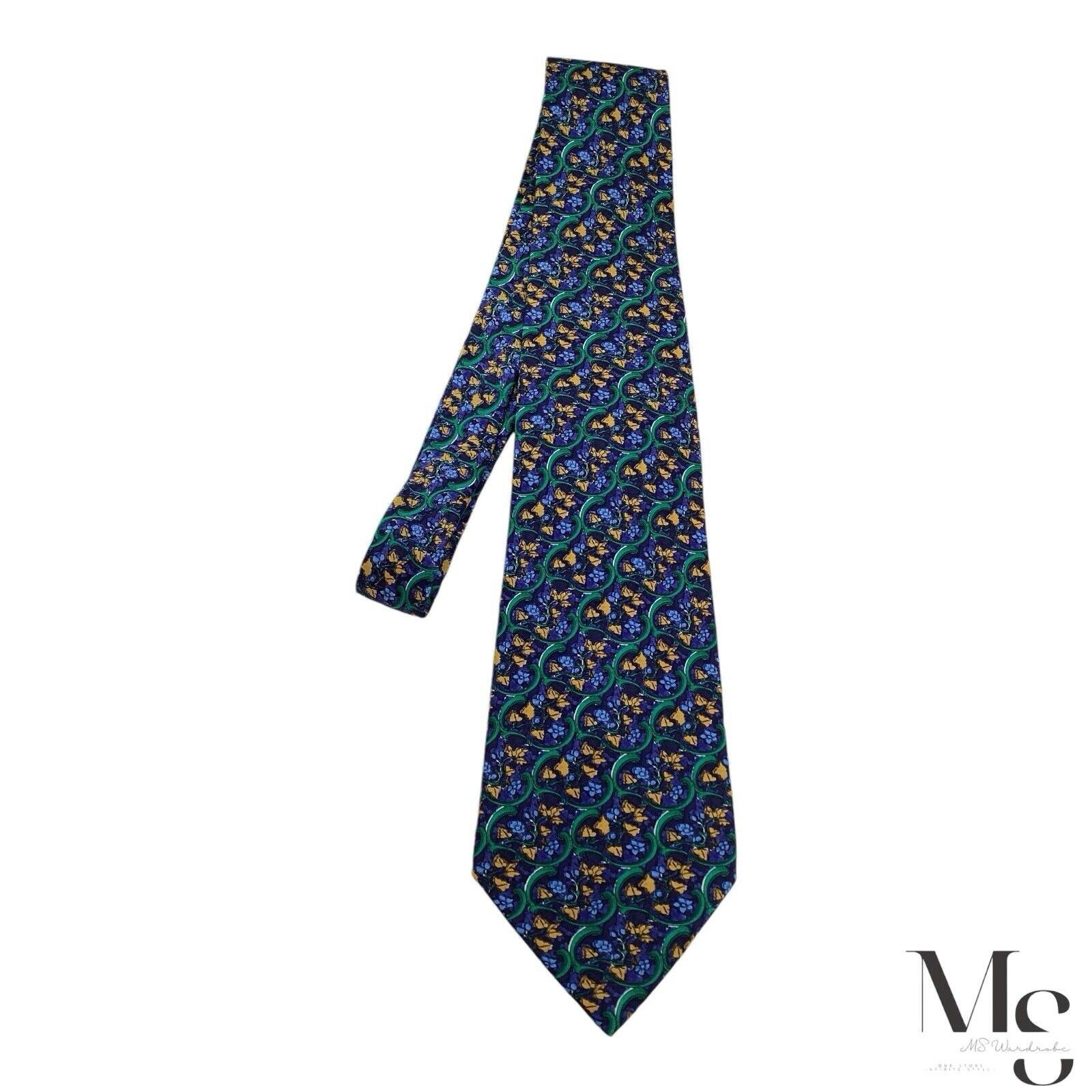 Lanvin LANVIN PARIS Blue Floral Luxury Designer Silk Tie France W: Size ONE SIZE - 6 Thumbnail