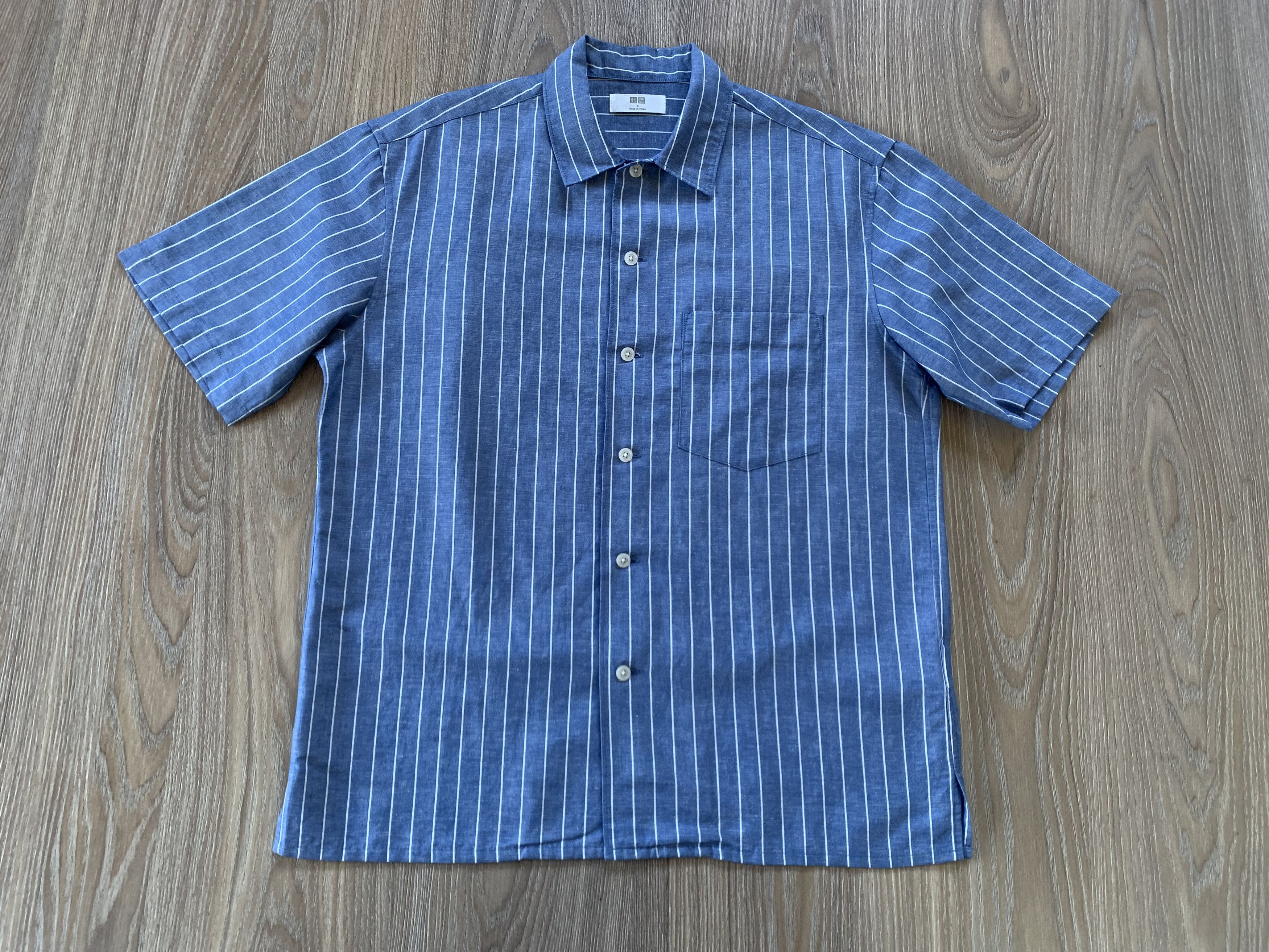 Uniqlo Uniqlo Cotton Linen Short Sleeve Stripe Shirt Size US S / EU 44-46 / 1 - 2 Thumbnail