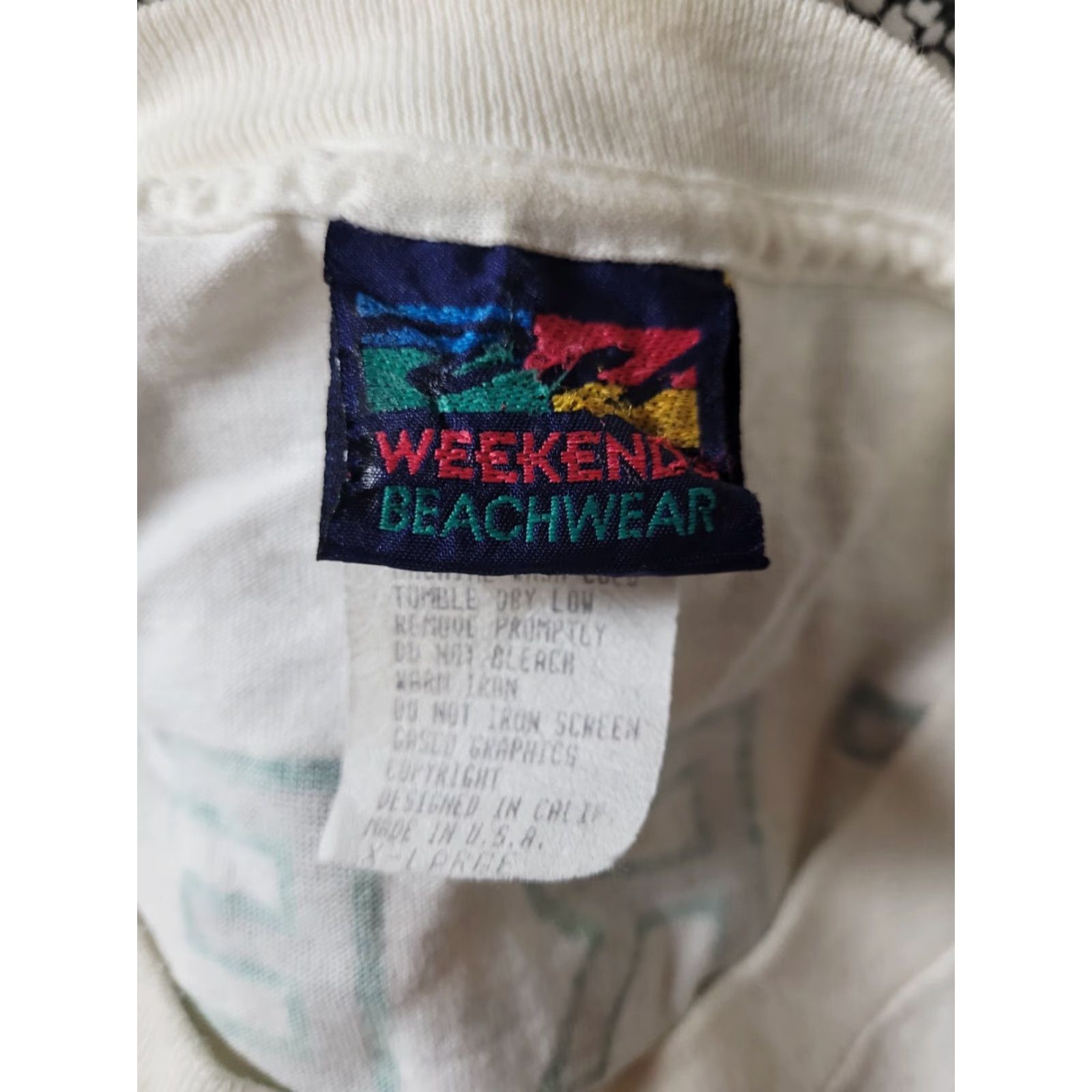 Vintage VINTAGE Weekends Beachwear T-Shirt Mens XL White 90s California Party Skateboard Snowboard Graphic Tee Shirt Size US XL / EU 56 / 4 - 4 Thumbnail