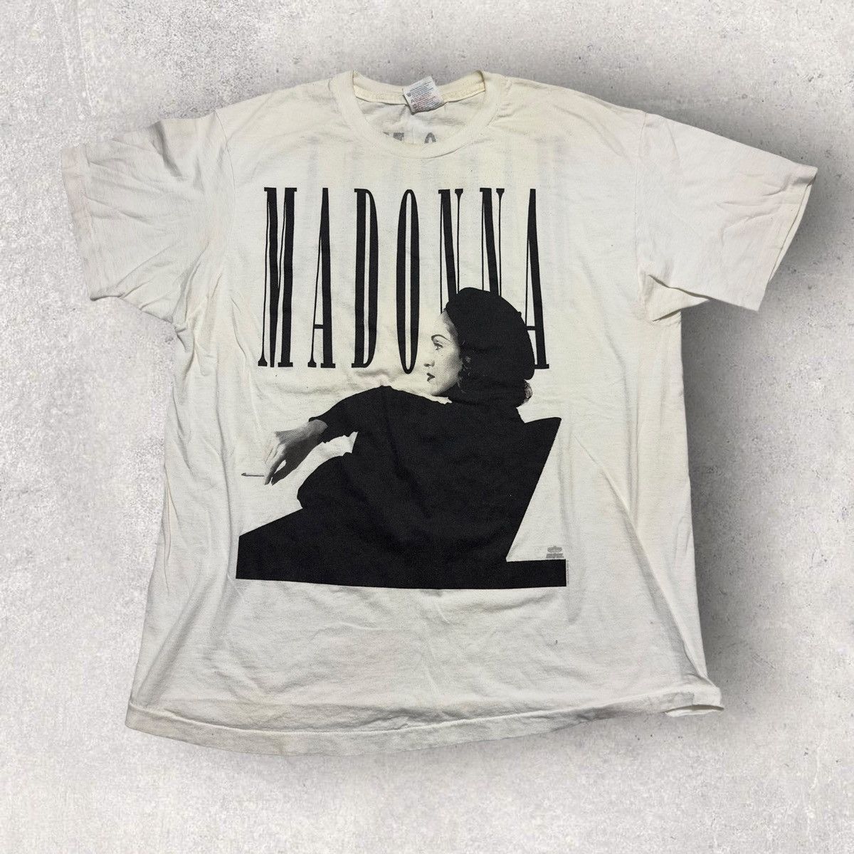 image of Band Tees x Hanes Vintage Madonna Tee in White, Men's (Size XL)