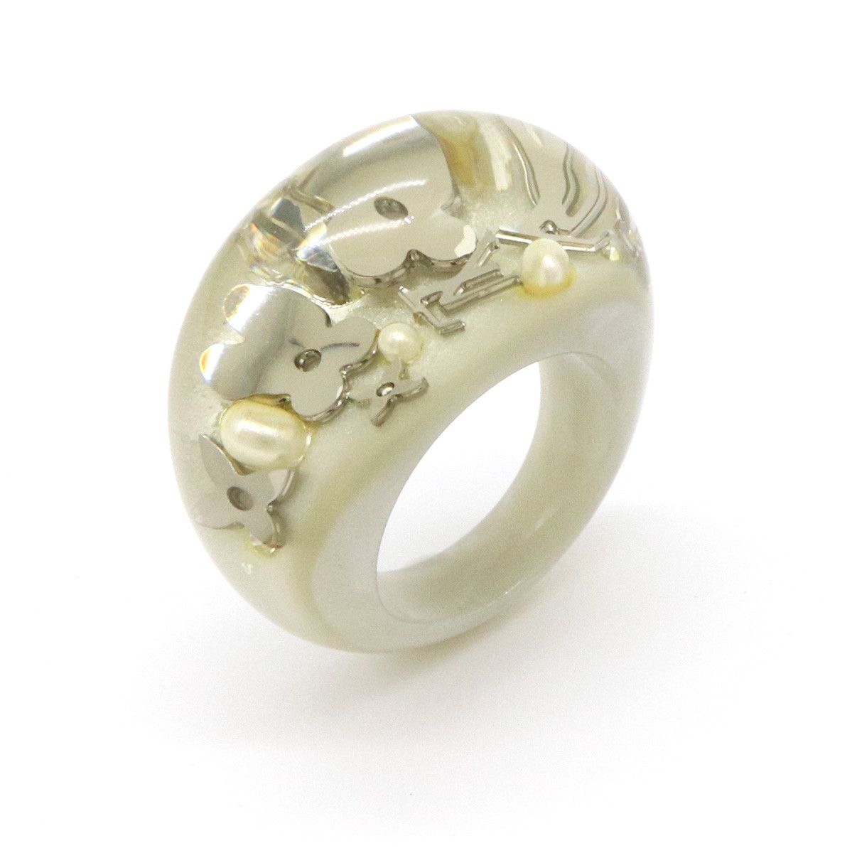 Louis Vuitton Louis Vuitton Louis Vuitton Crystal Resin Inclusion Ring Plastic Ring in Pristine Condition Size ONE SIZE - 1 Thumbnail