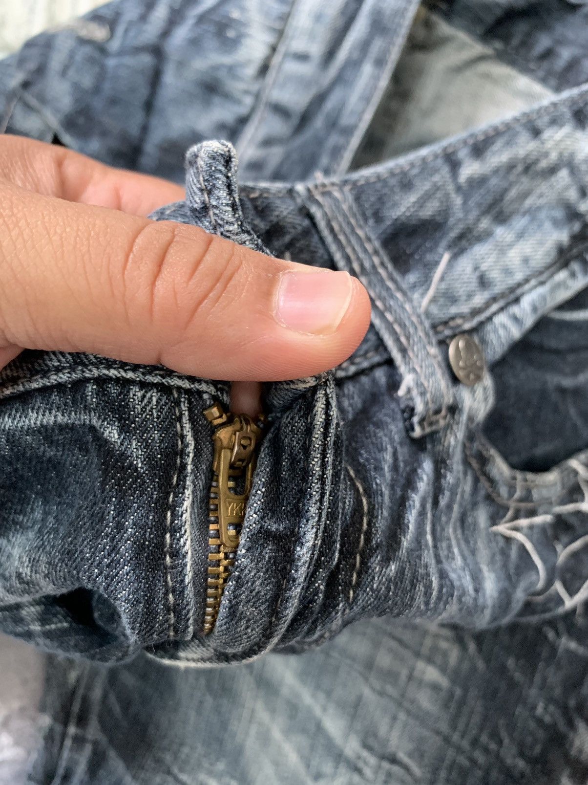 Hysteric Glamour Size 33: Vintage Jeans Double focus Gothic avant garde Size US 33 - 5 Thumbnail