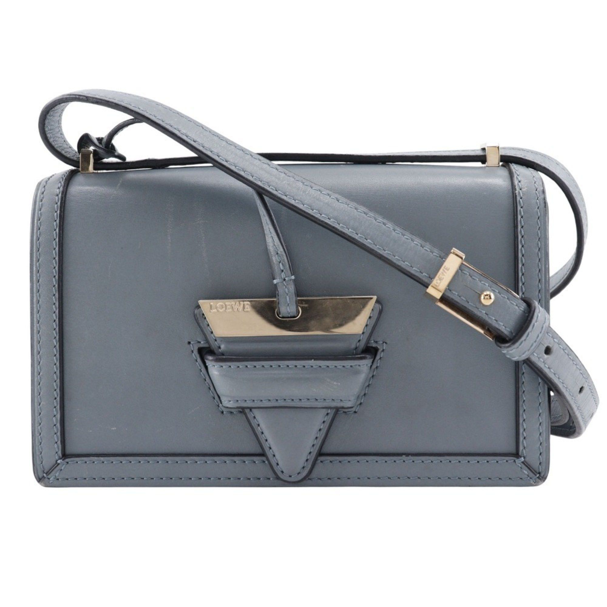 Loewe LOEWE Barcelona Shoulder Bag Small Calf Stone Blue Light Flap Women's Size ONE SIZE - 1 Thumbnail