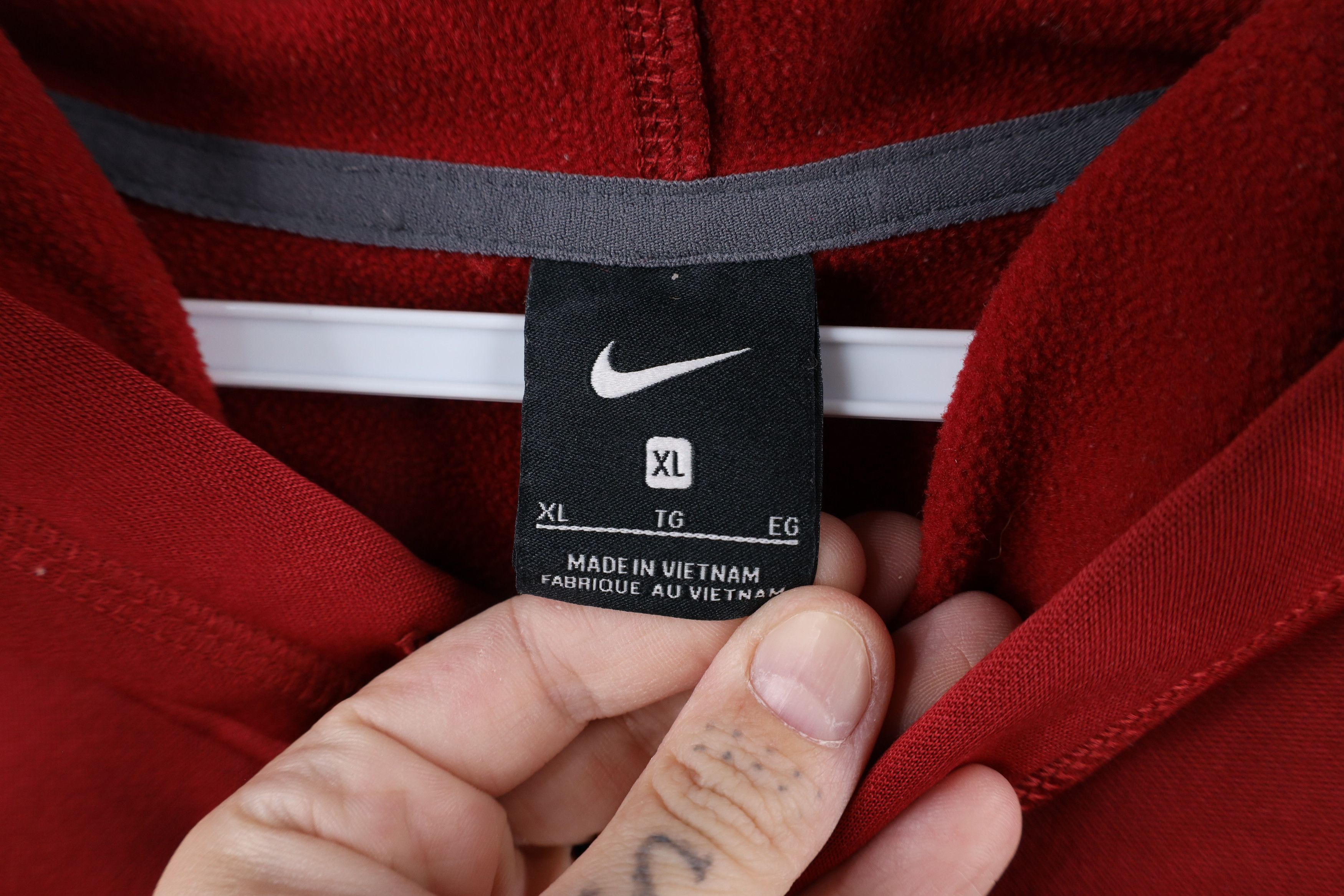 Nike × Vintage Nike Distressed Stanford University Hoodie Sweatshirt Red Size US XL / EU 56 / 4 - 7 Thumbnail