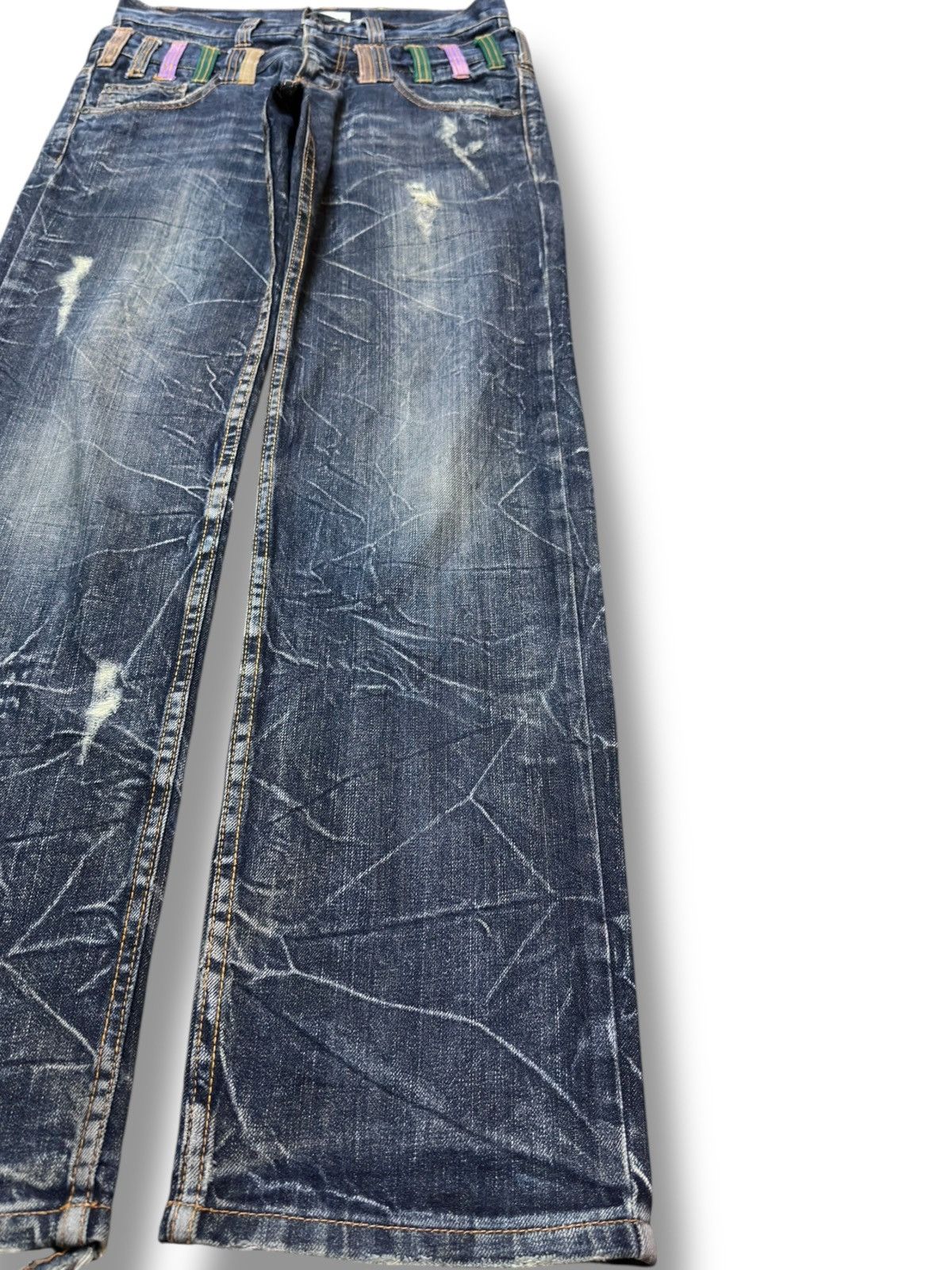Le Grande Bleu (L.G.B.) Vintage Nylaus Clothing Double Waist Grunge Denim Size US 31 - 4 Thumbnail