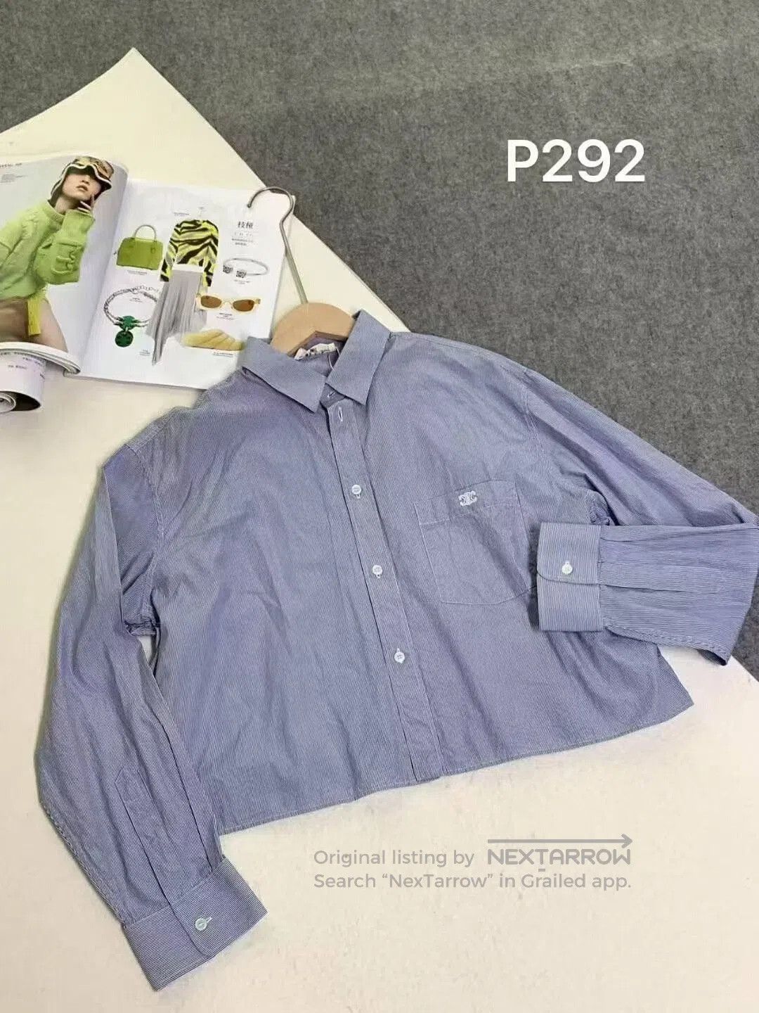 Celine Celine Striped Logo Shirt, Size 40. Size US XXS / EU 40 - 1 Thumbnail