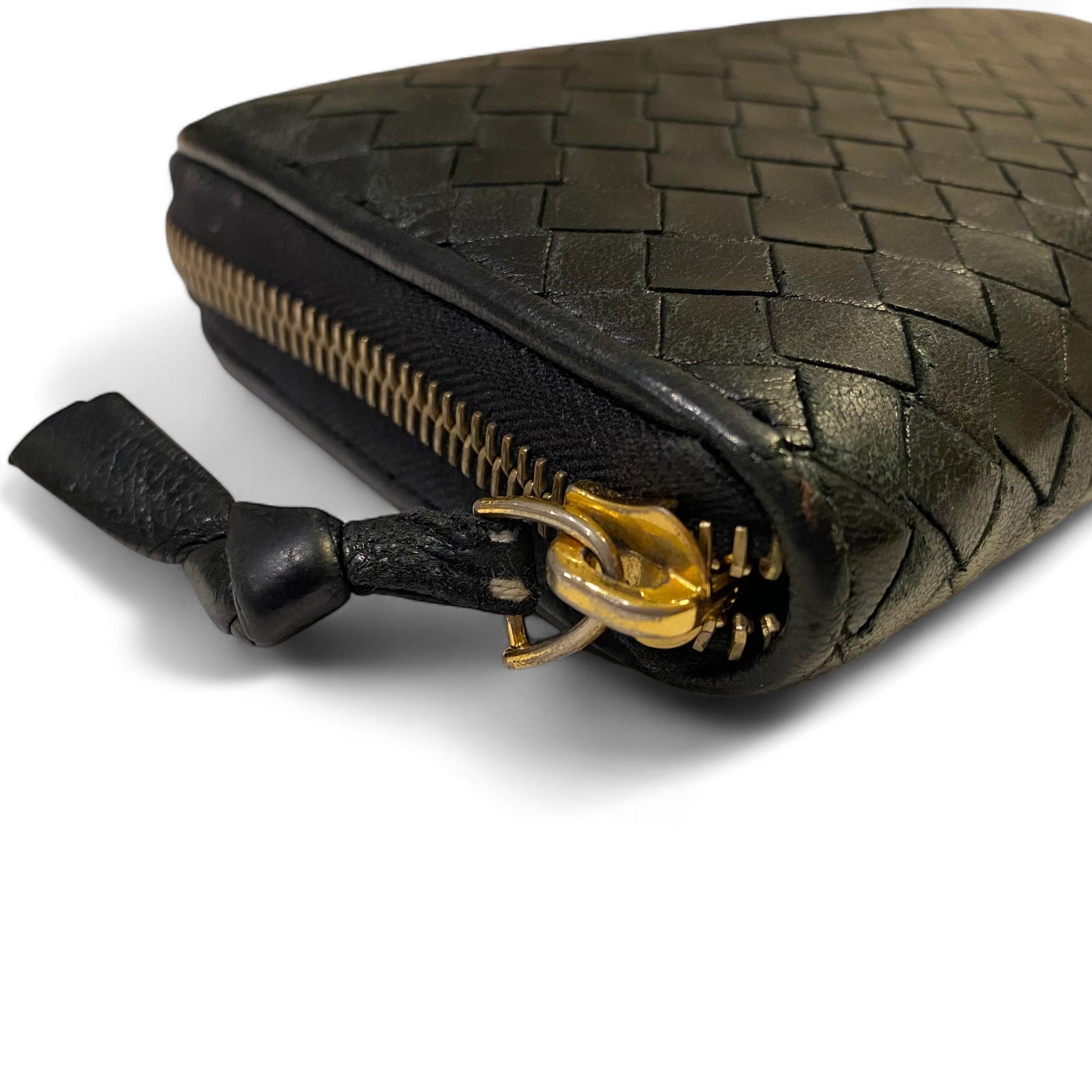 Bottega Veneta Bottega Veneta Intrecciato Long Wallet Round Zip Size ONE SIZE - 3 Thumbnail