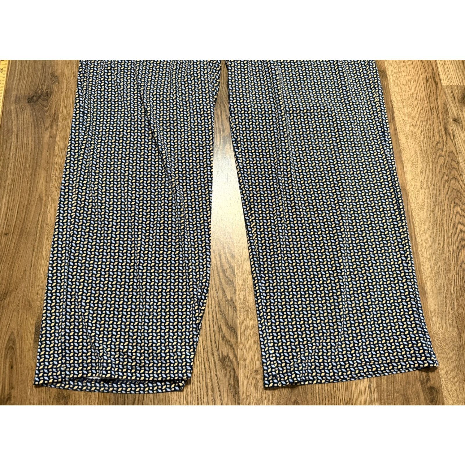 Vintage Premise Studio Pants Womens 0X Blue Pull On Wide Leg All Over Print Stretch Pants Womens Flats Front Ankle Casual Size 40" / US 18 - 2 Thumbnail