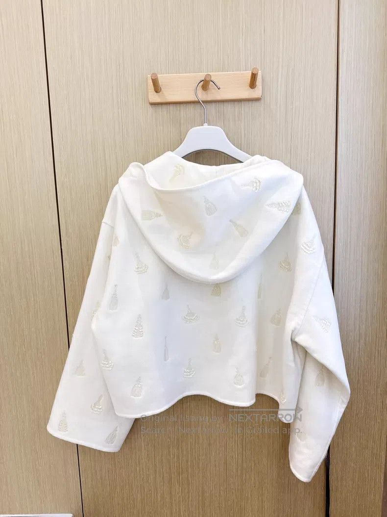 Hermes Hermes 25 ladies handmade embroidered cashmere coat, white Size XS / US 0-2 / IT 36-38 - 5 Thumbnail