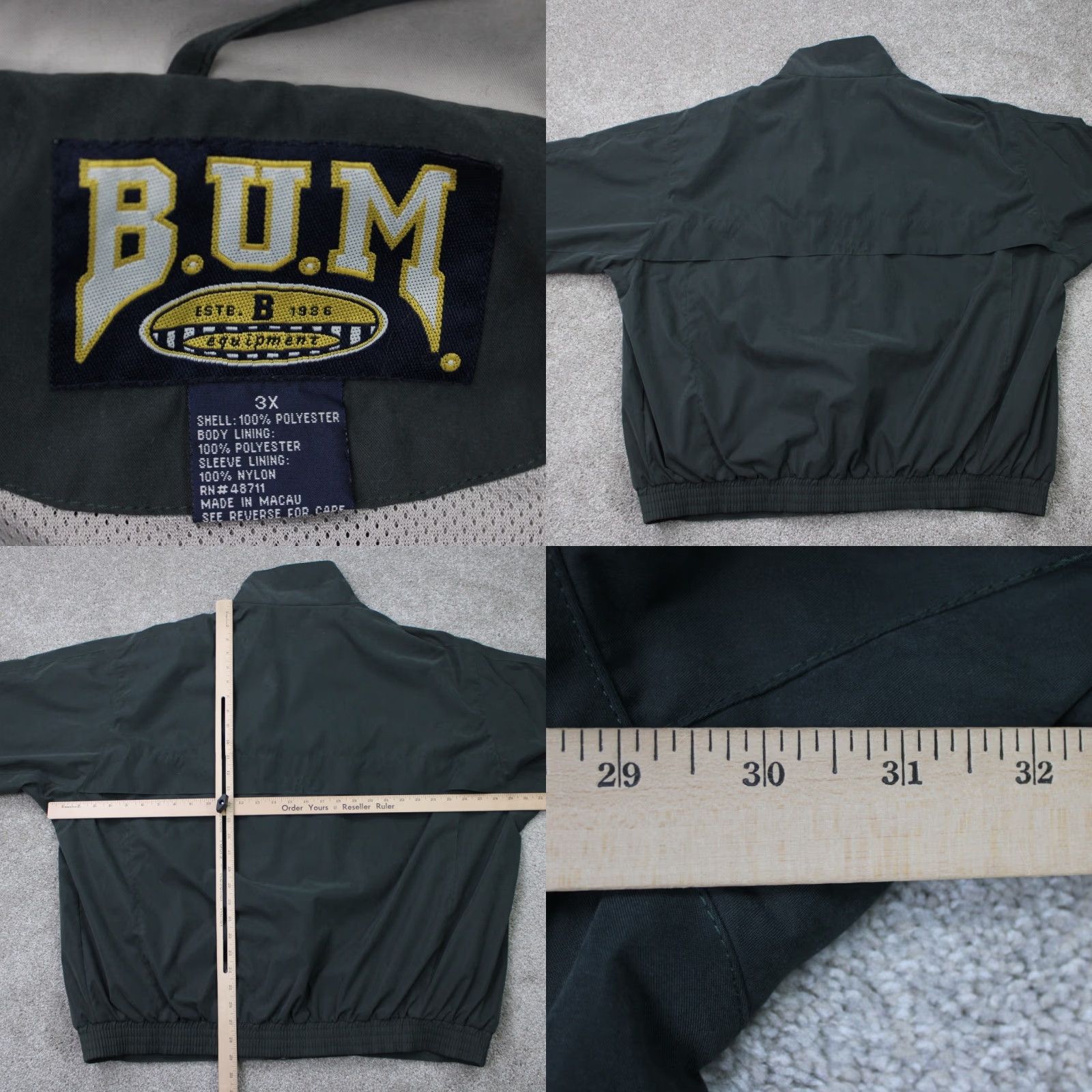 Equipment VINTAGE Bum Equipment Jacket Mens 3XL Green Full Zip 90s Vented Windbreaker Coat Size US XXL / EU 58 / 5 - 8 Thumbnail