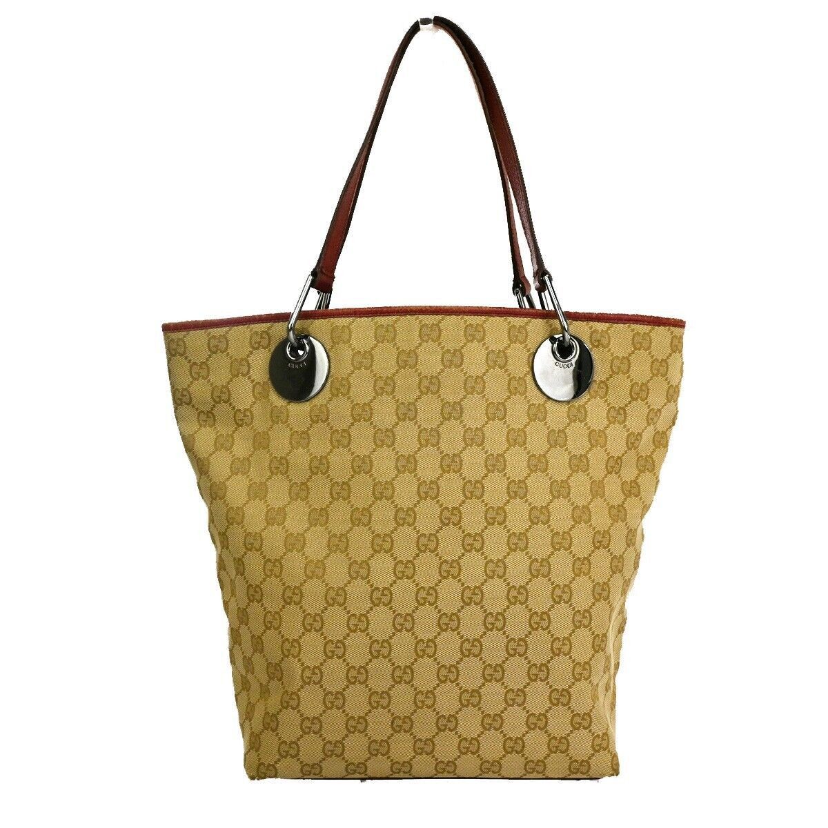 Gucci Gg Pattern Beige Canvas Shoulder Bag (Pre-Owned) Size ONE SIZE - 1 Thumbnail