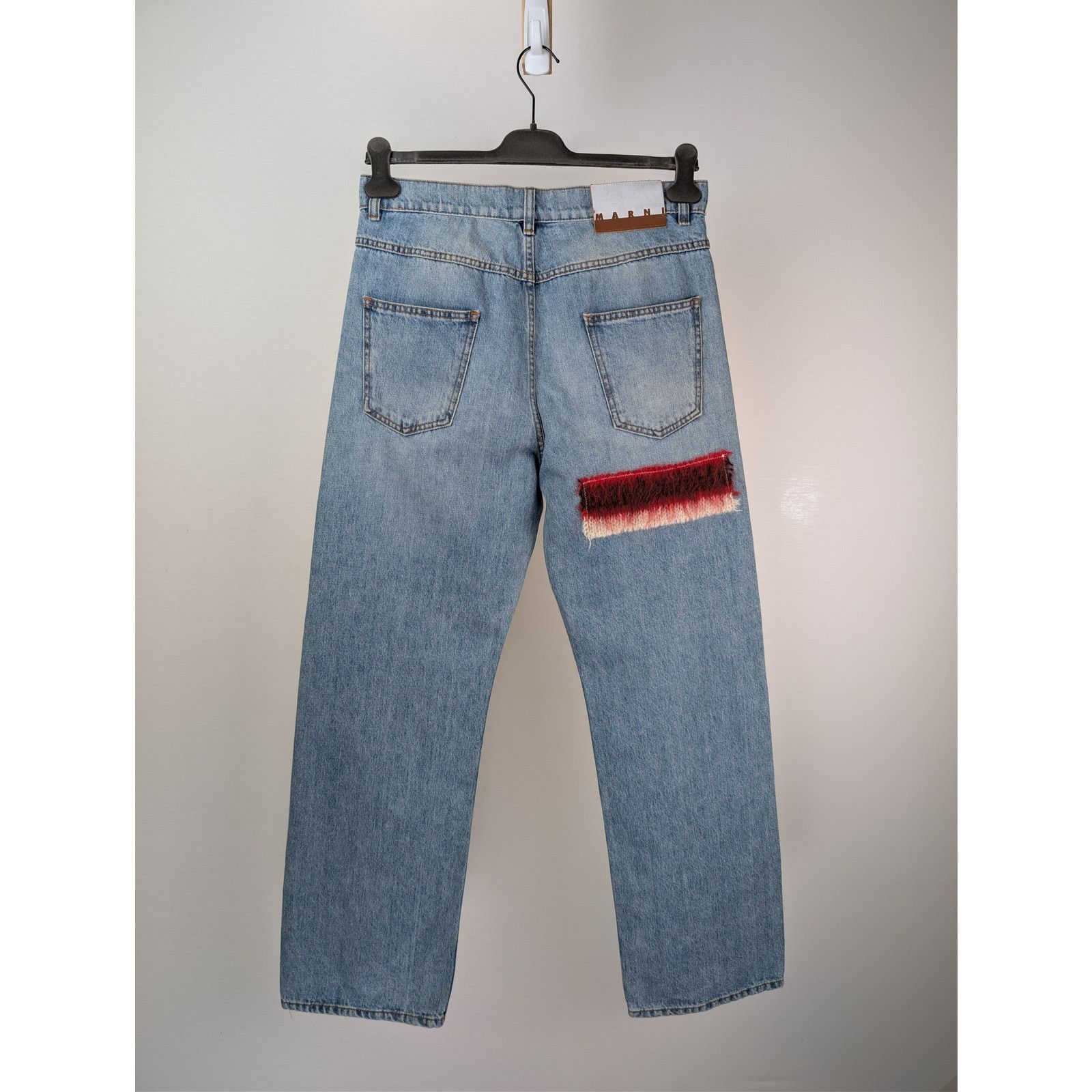 Marni o1rshd1 Embroidered Striped Patch Denim Jean Pants in Blue Size US 32 / EU 48 - 14 Thumbnail