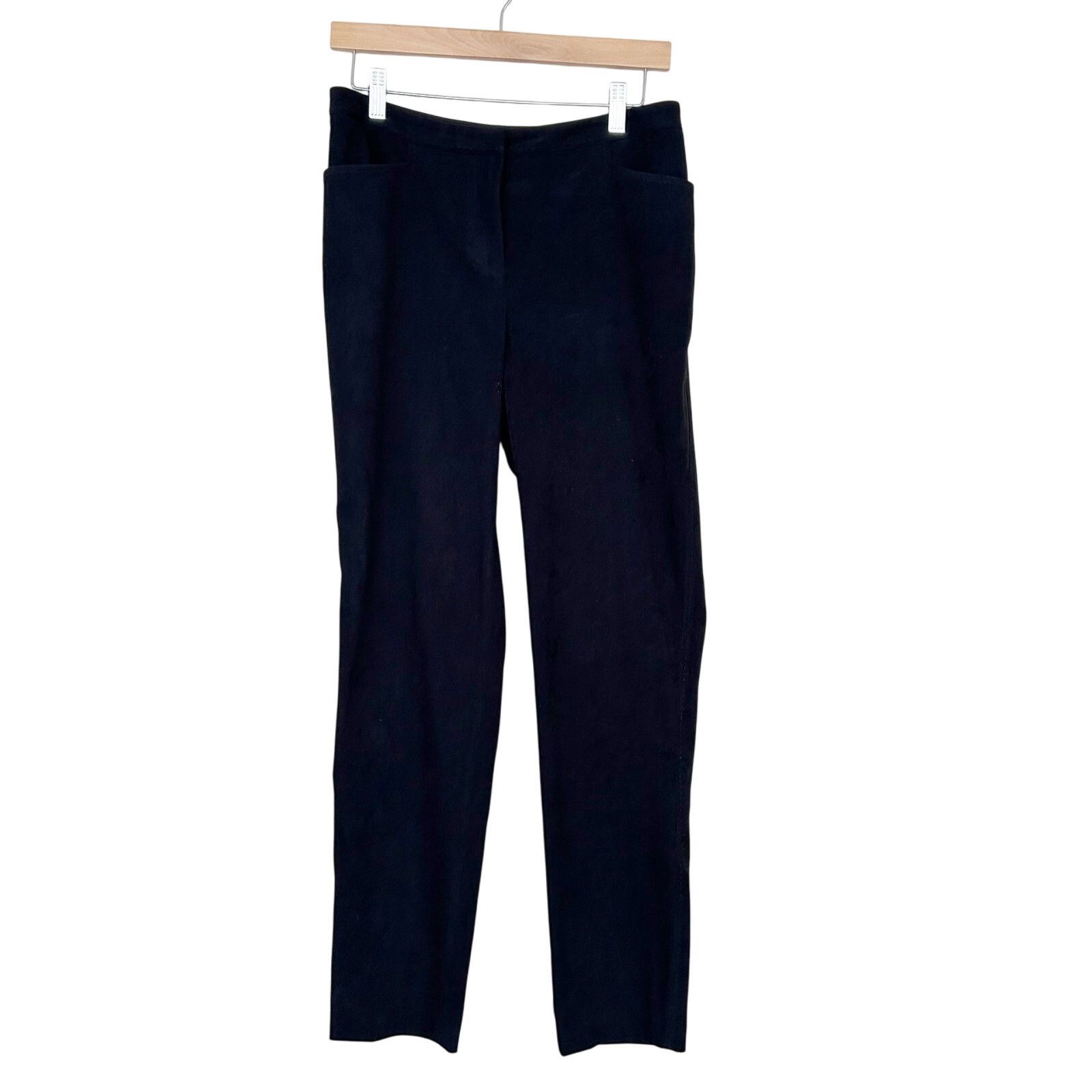 J.McLaughlin J. McLaughlin Black Faux Suede Pants Sz 6 Size 28" / US 6 / IT 42 - 1 Thumbnail