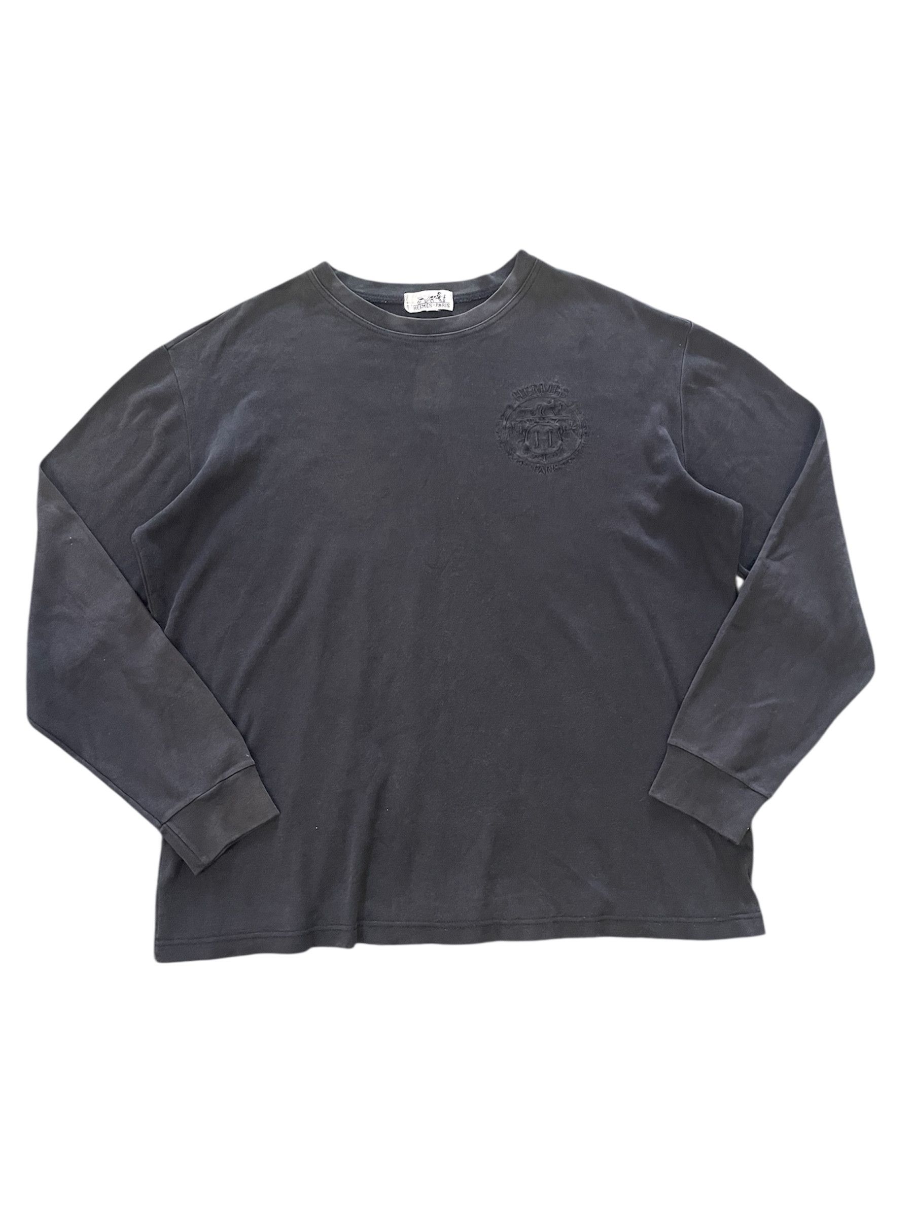 Hermes Vintage 90s Hermes Long Sleeve Black Minor Faded of the Day Size S / US 4 / IT 40 - 5 Thumbnail