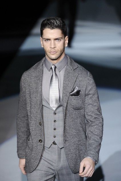 Giorgio Armani FW09 Runway Gray Melange Jacket Size 40R - 12 Thumbnail
