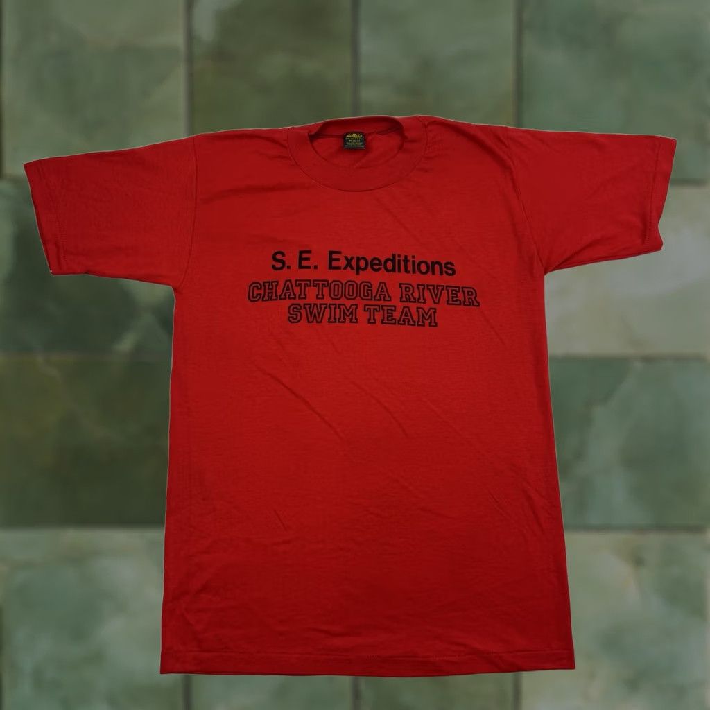 Jerzees VINTAGE JERZEES Chattooga River Swim Team T Shirt Adult Medium Red 1980s USA Mens Size US M / EU 48-50 / 2 - 1 Thumbnail