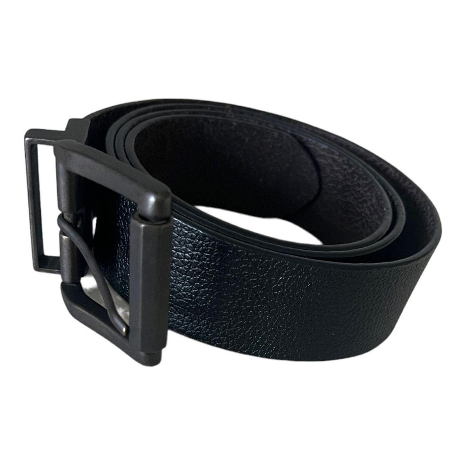 Vintage Black Men Leather Formal Belt Size 42 Size ONE SIZE - 3 Thumbnail