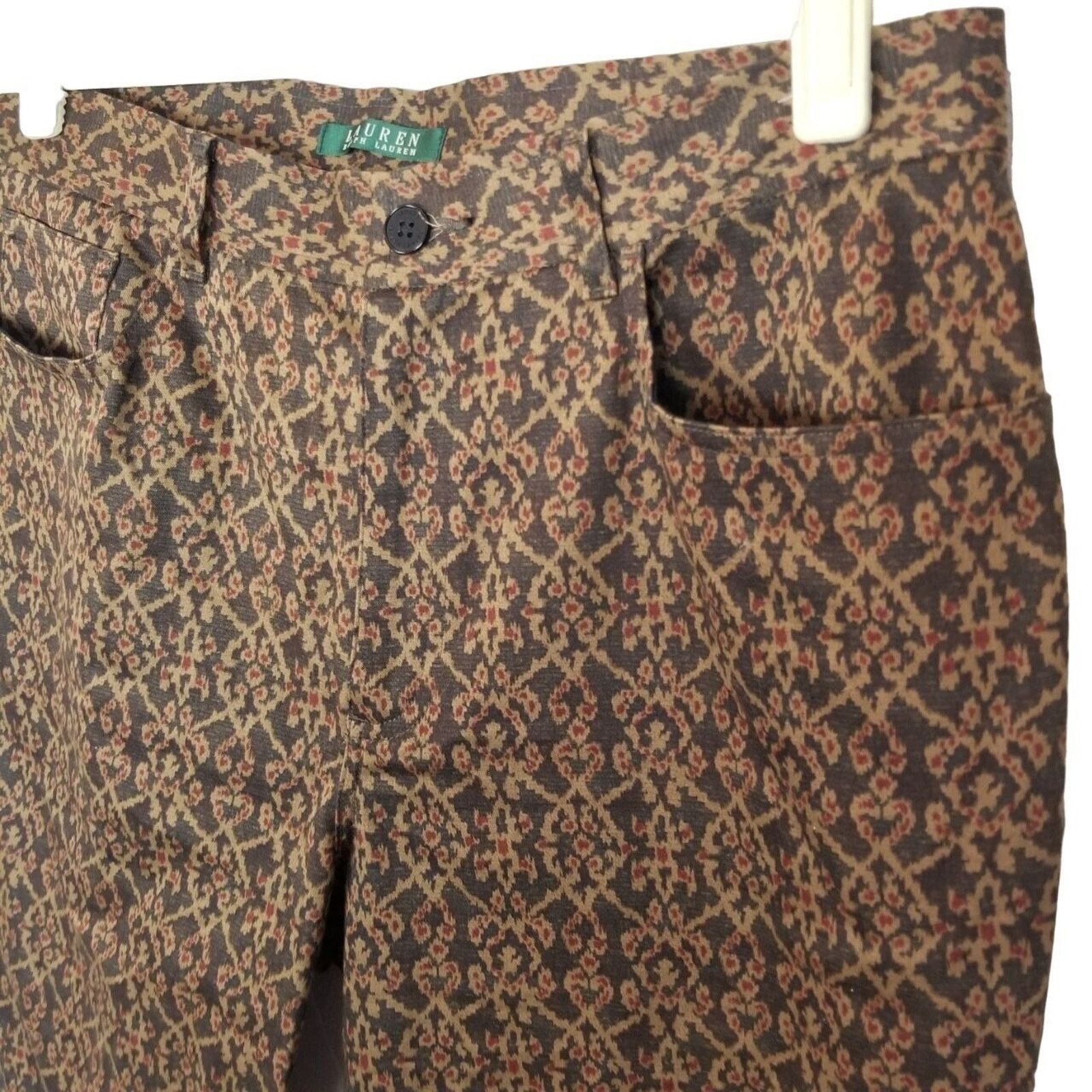 Lauren Ralph Lauren Lauren Ralph Lauren High Rise Ankle Pants 12 Brown Tapestry Size 34" / US 12 / IT 48 - 4 Thumbnail