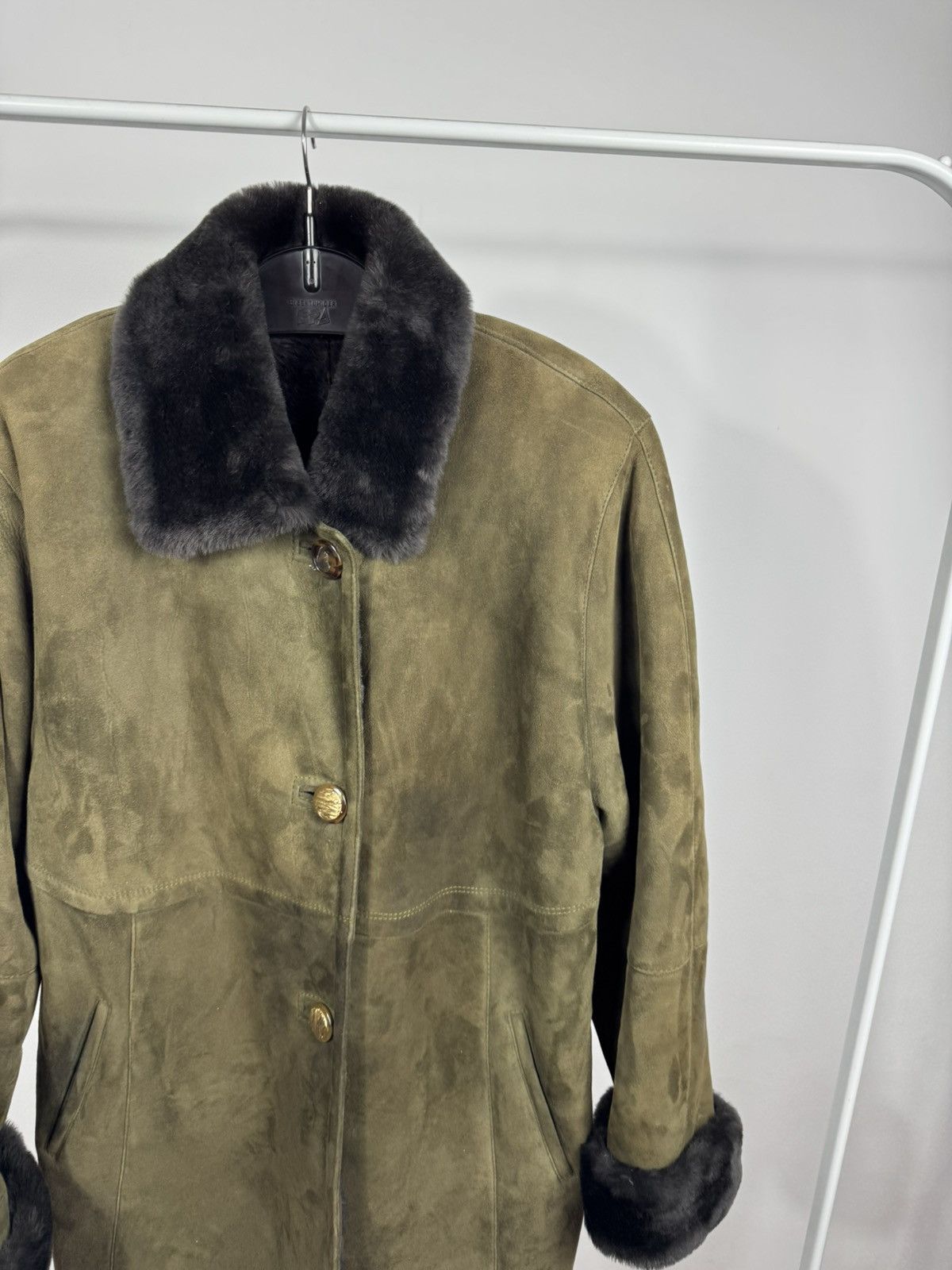 Other Vintage Shearling Suede Coat Fur Collar Lined Jacket XXL Size XXL / US 16-18 / IT 52-54 - 3 Thumbnail