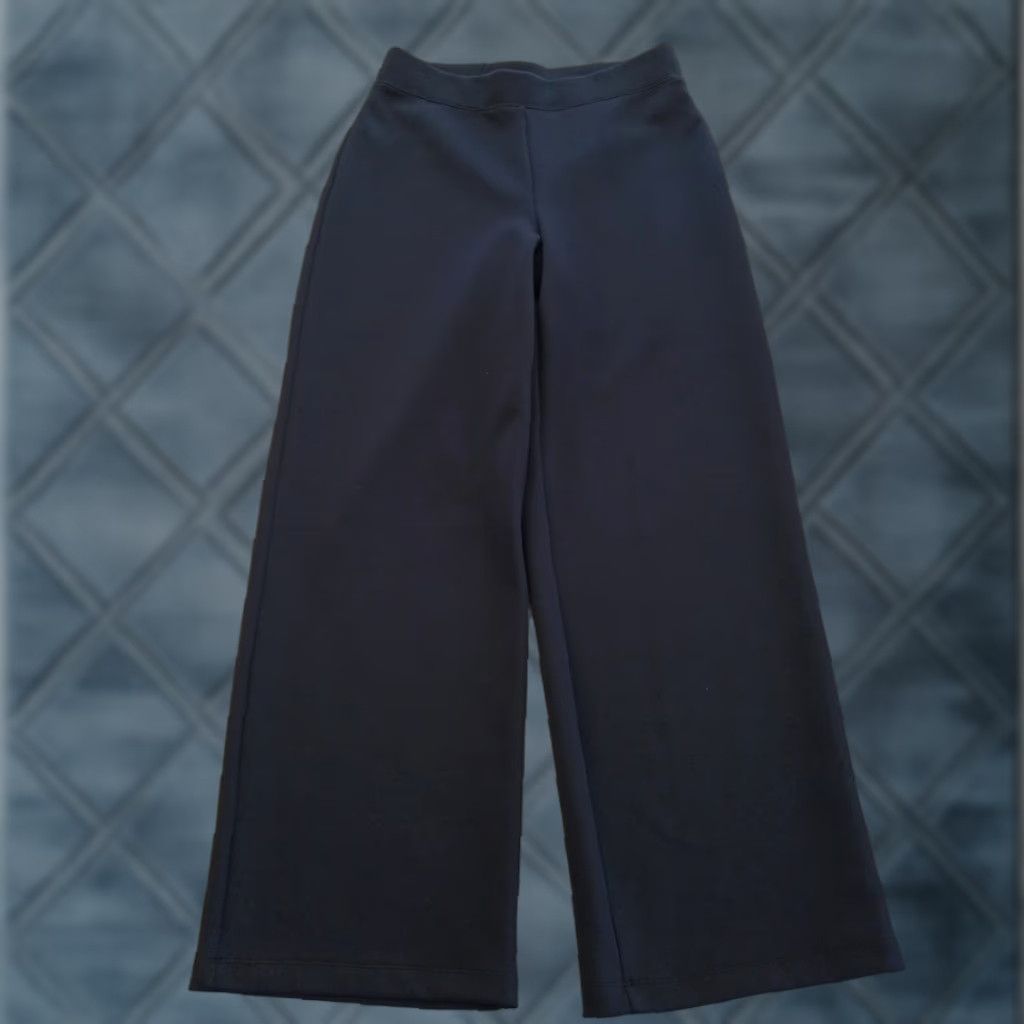 Express Express Pants Womens Medium Short Blue Pull On Wide Leg Ankle 28x29 Mid Rise Polyester Blend Size 32" / US 10 / IT 46 - 1 Thumbnail