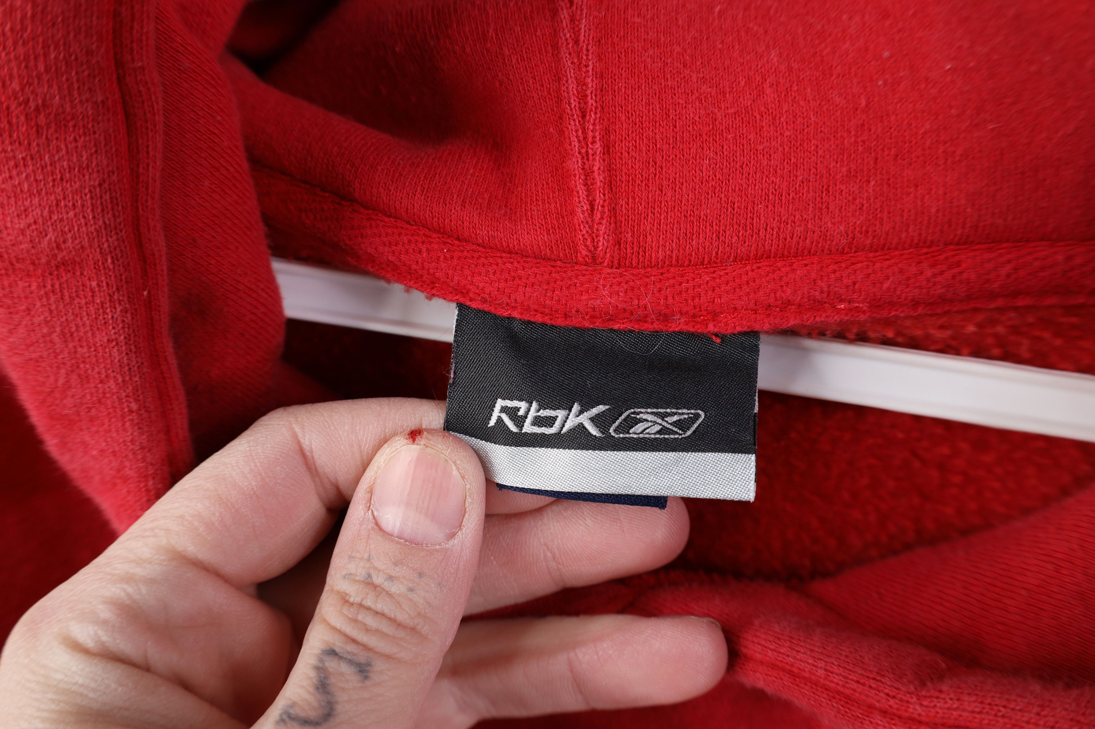 Reebok Vintage 90s Y2K Reebok Heavyweight Hoodie Sweatshirt Red Size US L / EU 52-54 / 3 - 10 Thumbnail