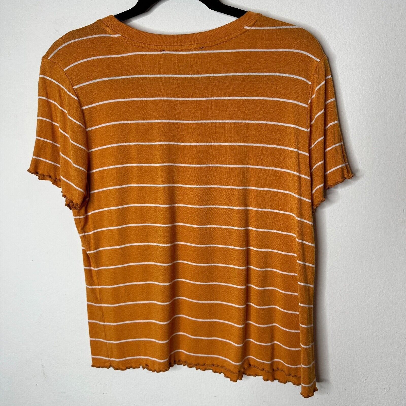 Forever 21 Forever 21 Orange White Stripe Short Sleeve Lettuce Edge 0X Size XS / US 0-2 / IT 36-38 - 2 Thumbnail