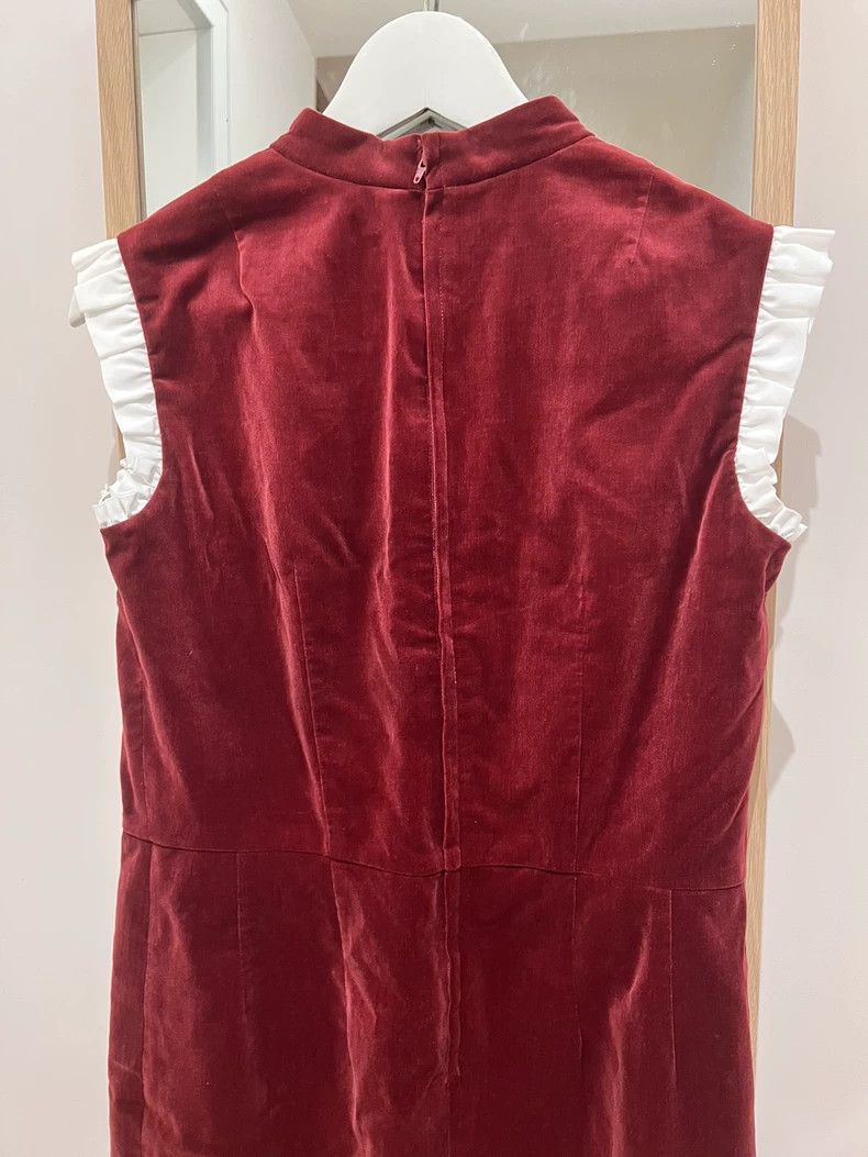Comme des Garcons Comme Des Garcons Red velvet black fungus edge dress Size M / US 6-8 / IT 42-44 - 4 Thumbnail