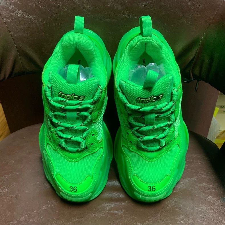 Balenciaga Balenciaga size 36 Triples Fluorescent Green Daddy Shoes 25 Size US 5 / EU 37 - 3 Thumbnail