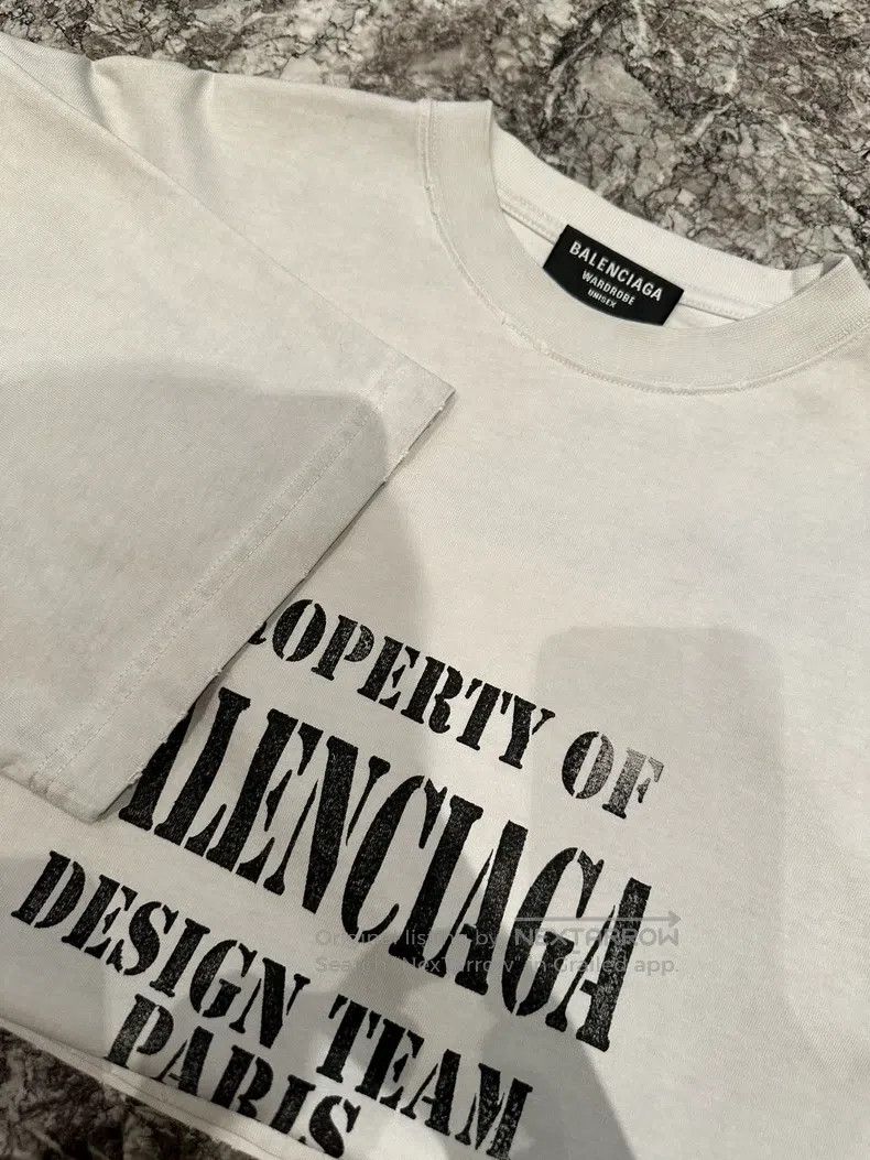 Balenciaga Balenciaga Grey-white Design Team series letter distressed Size US XXS / EU 40 - 3 Thumbnail
