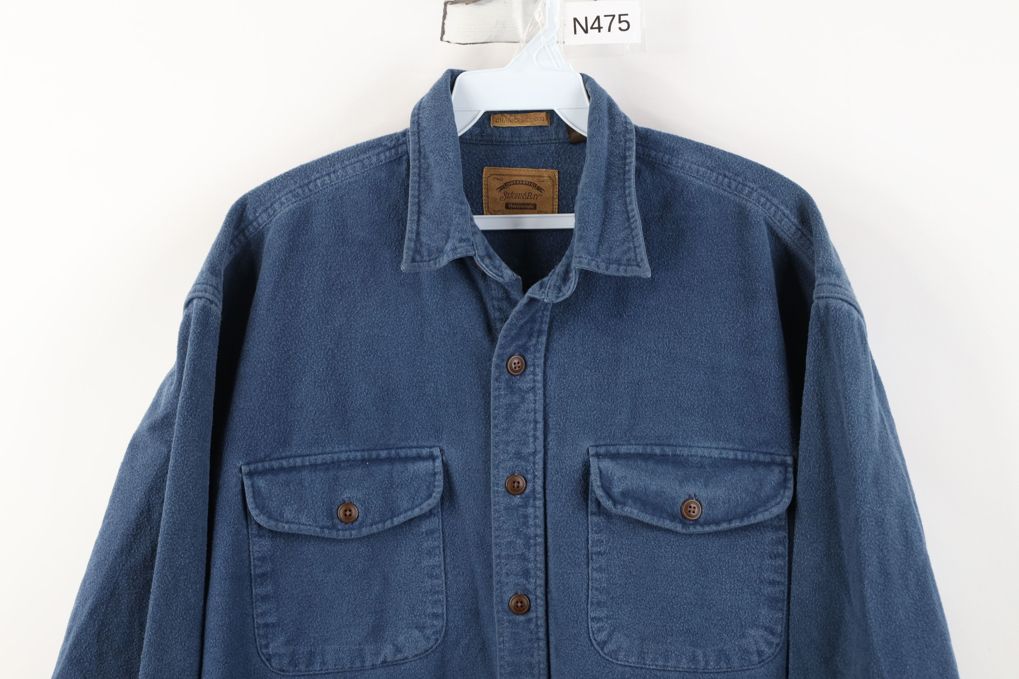 Vintage Vintage 90s Streetwear Heavy Chamois Cloth Button Shirt Blue Size US L / EU 52-54 / 3 - 2 Thumbnail