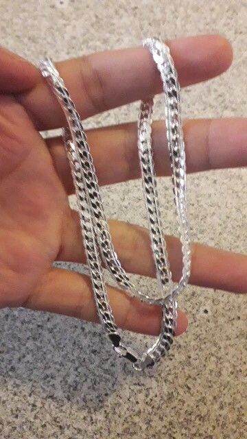 Jewelry Sterling Silver 2 Piece 5MM Full Sideways Chain Necklace Size ONE SIZE - 5 Thumbnail