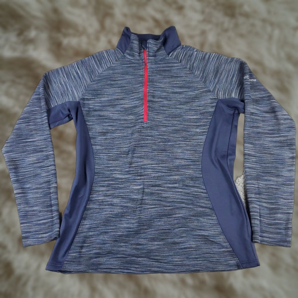 Vintage Columbia Sweater Womens Large Blue 1/2 Zip Up Pullover Sweatshirt Size L / US 10 / IT 46 - 1 Thumbnail